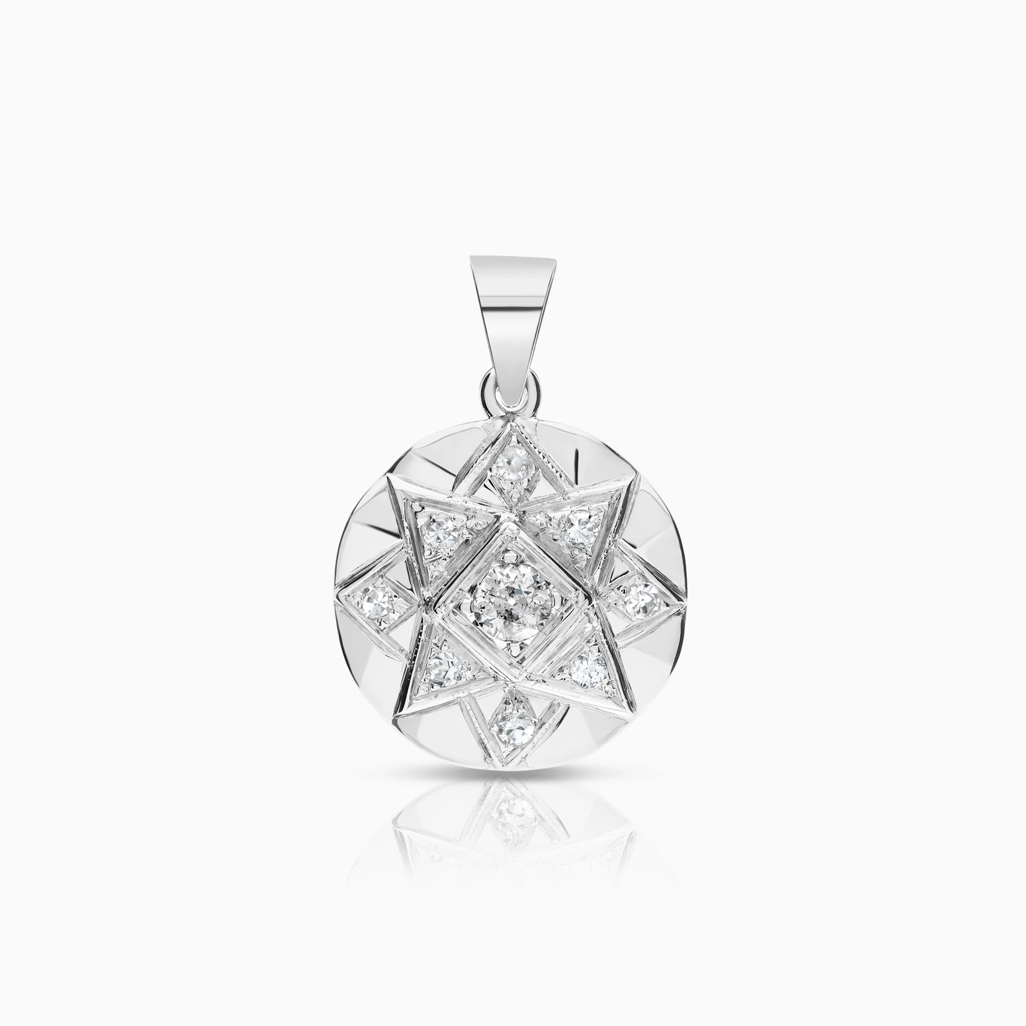 Diamond pendant 0.32ct 10K white gold
