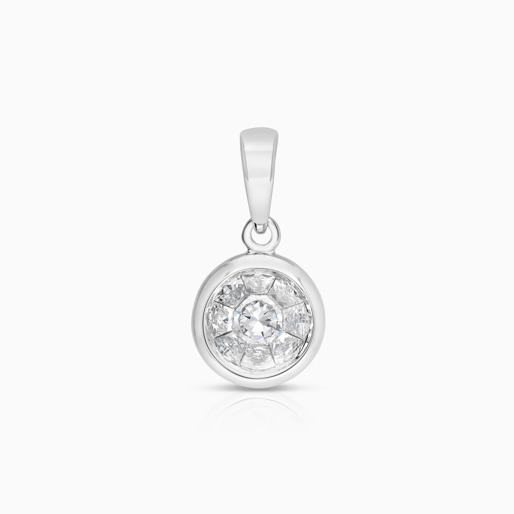 Diamond pendant 0.65ct 14K white gold