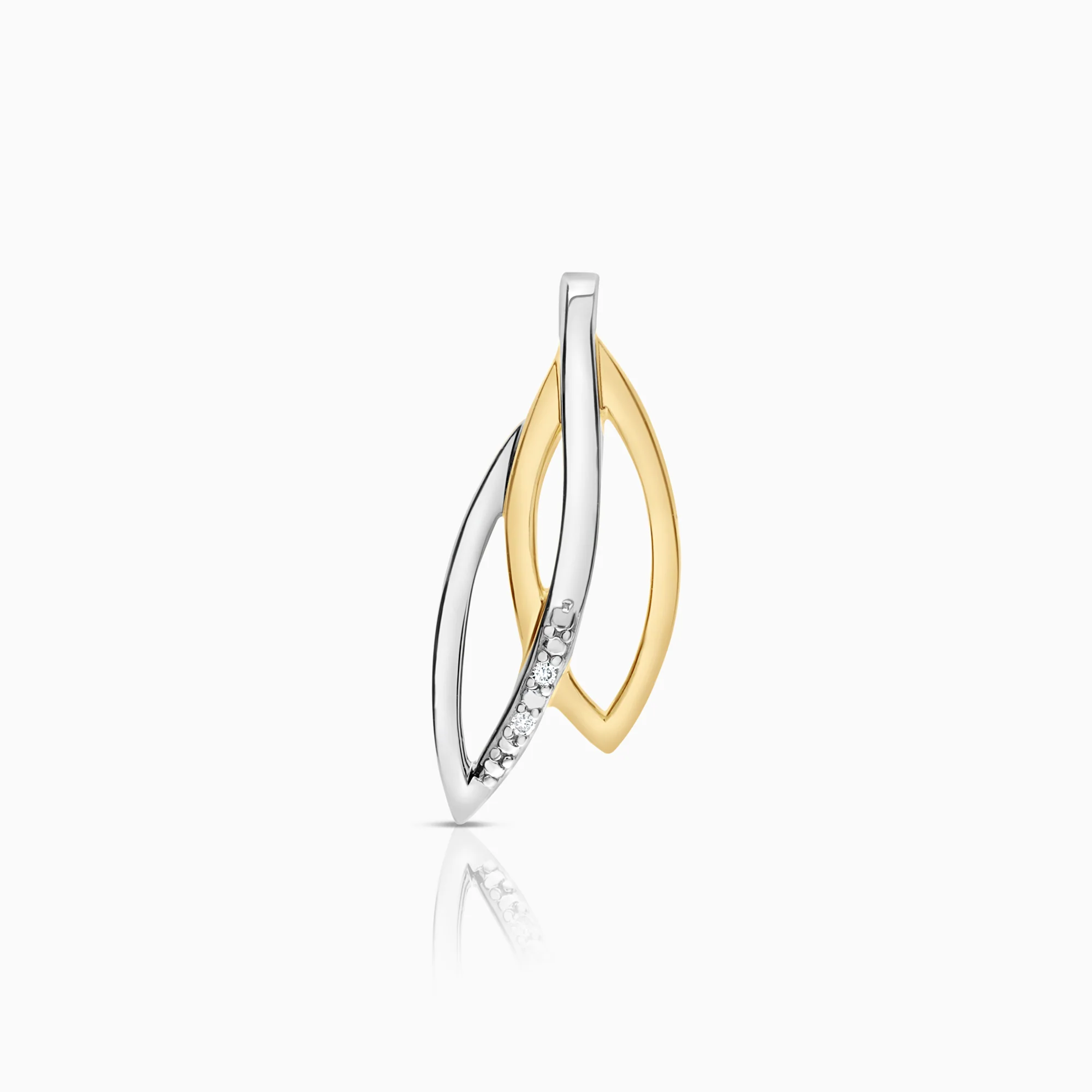 Diamond pendant 0.01ct 18K yellow/white gold
