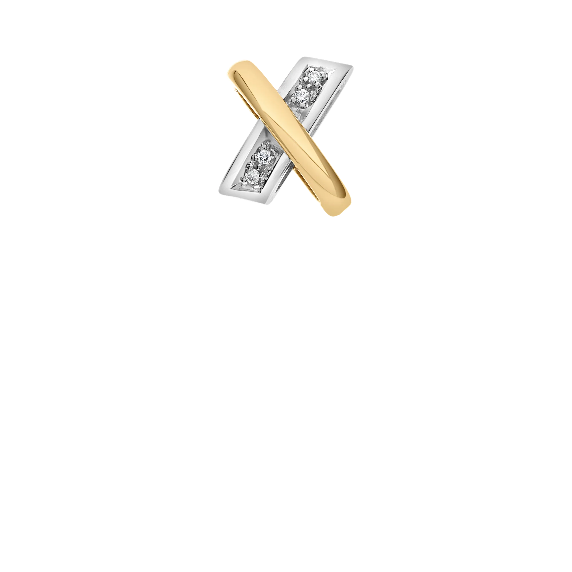 Diamond pendant 0.04ct 18K gold - Image 2