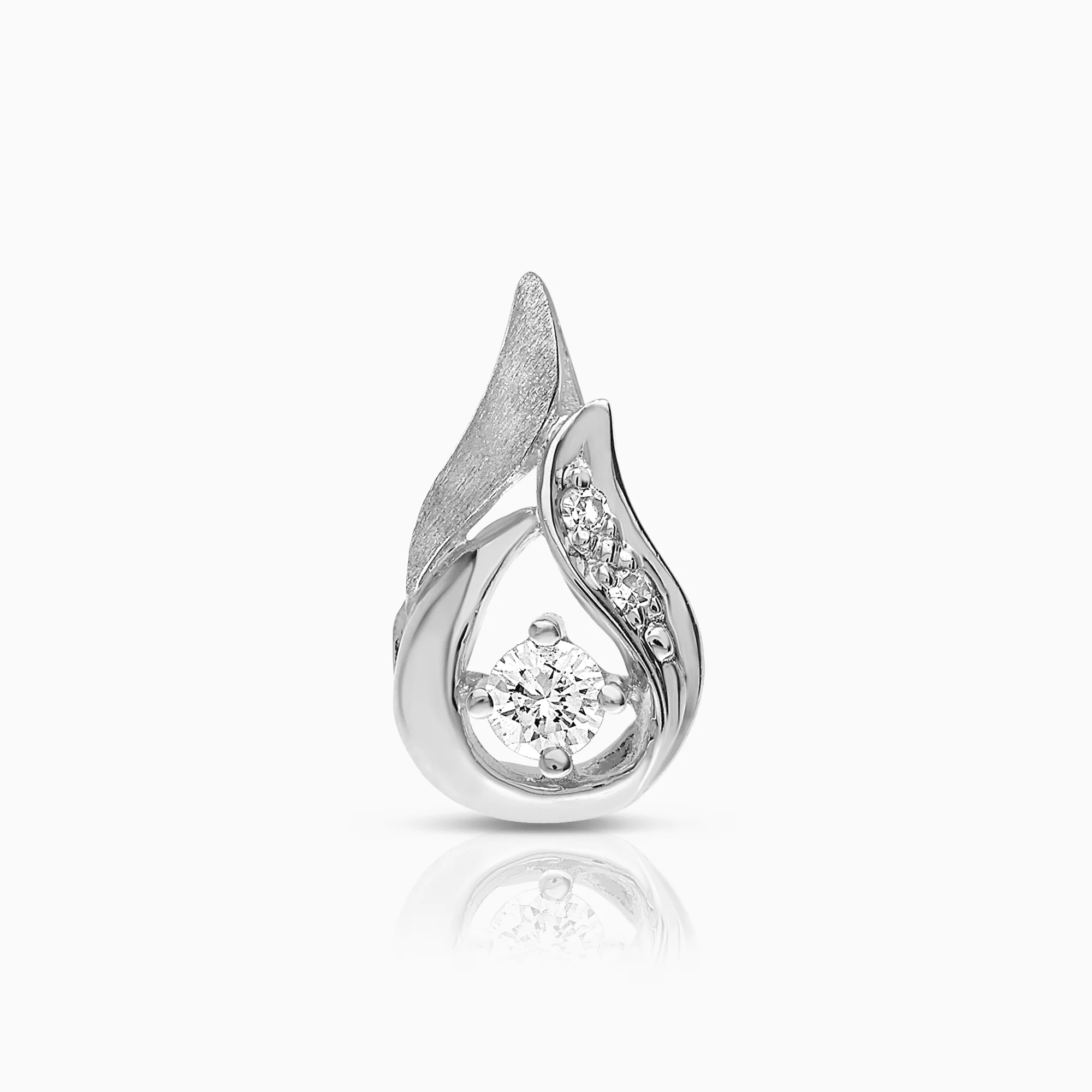 Diamond pendant 0.09ct 18K white gold