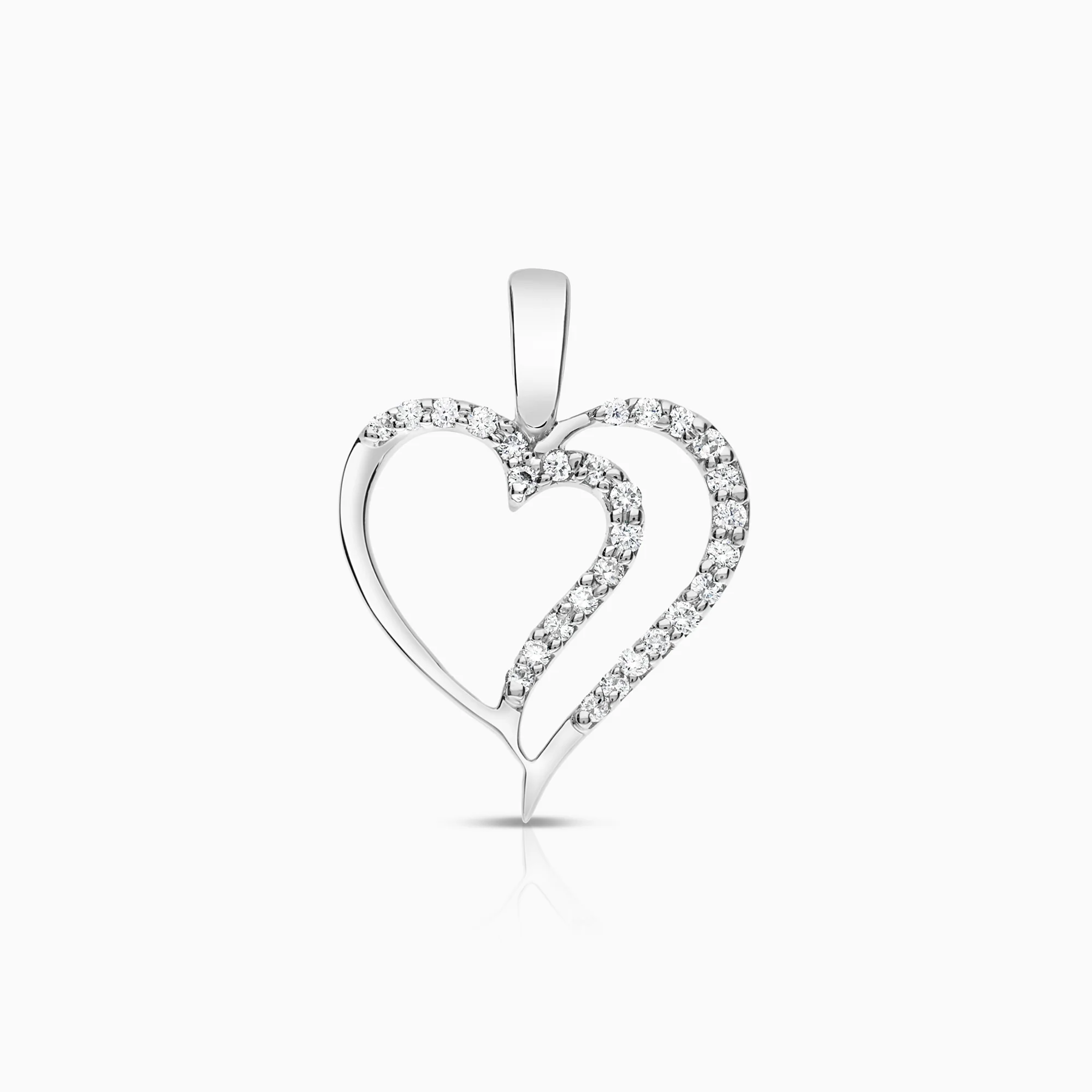 Diamond pendant 0.14ct 18K white gold