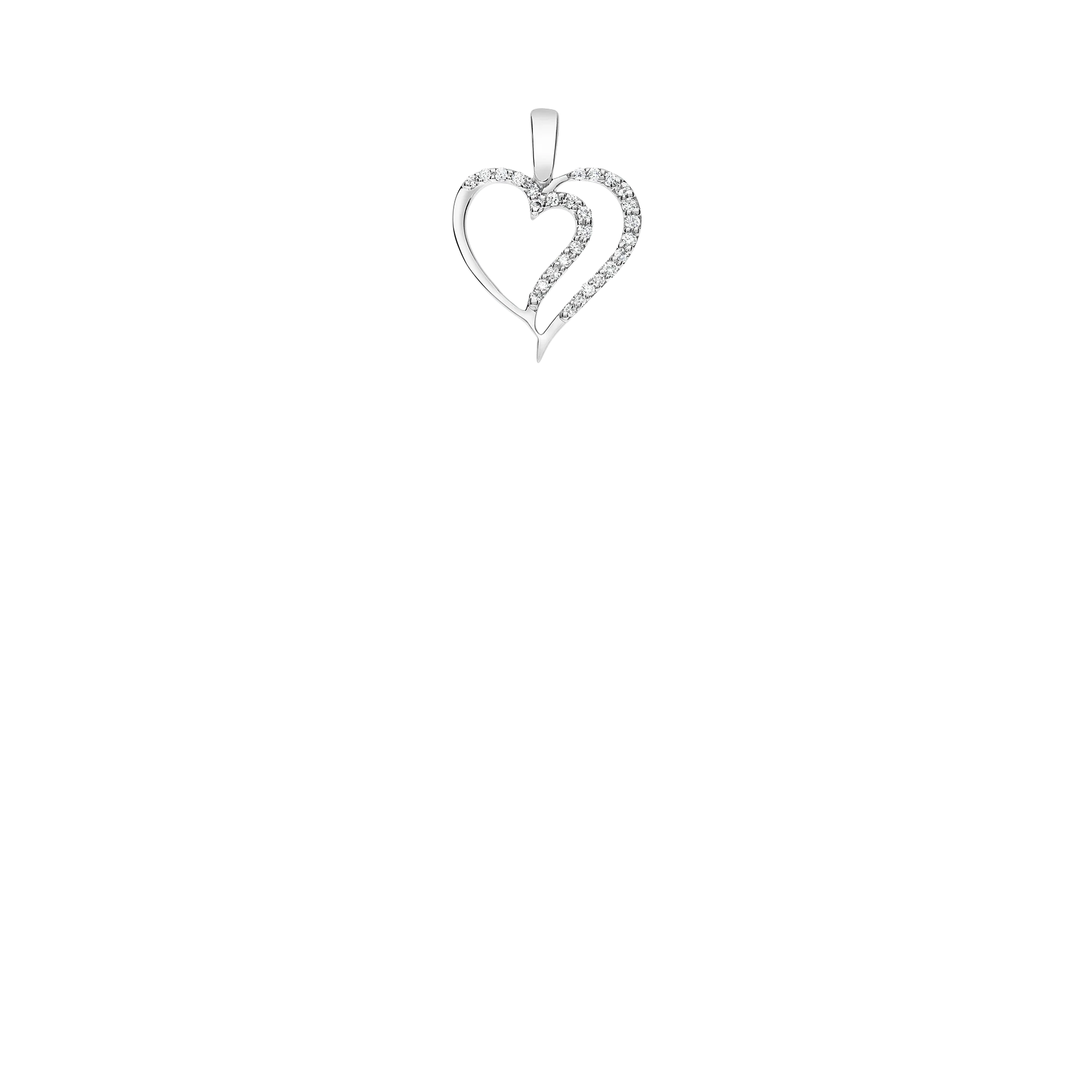 Diamond pendant 0.14ct 18K white gold - Image 2