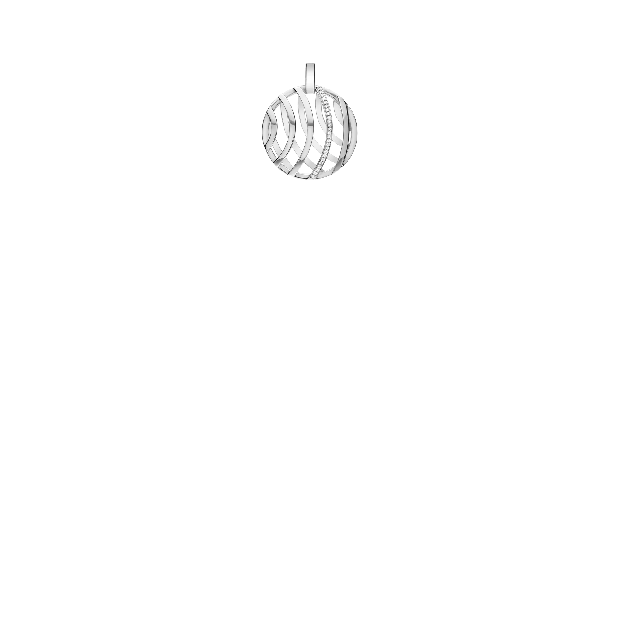Diamond pendant 0.16ct 18K white gold - Image 2