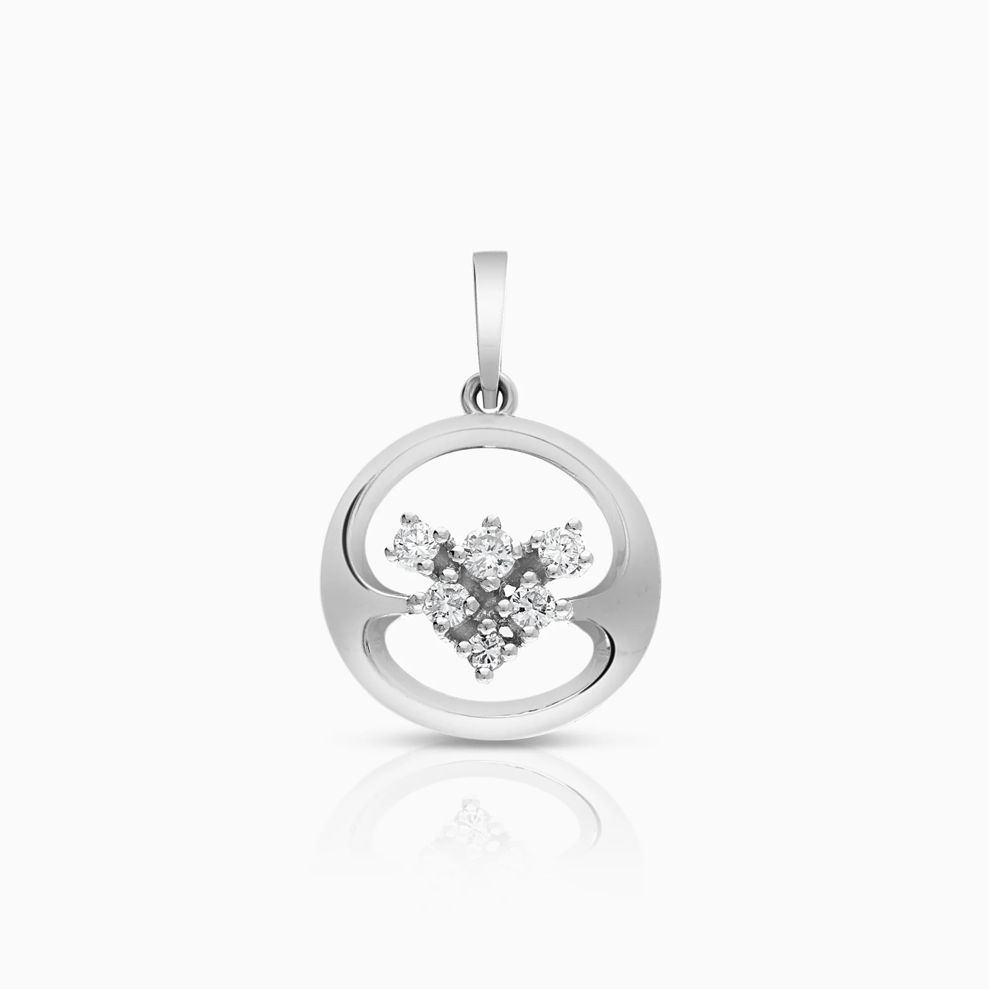 Diamond pendant 0.22ct 18K white gold