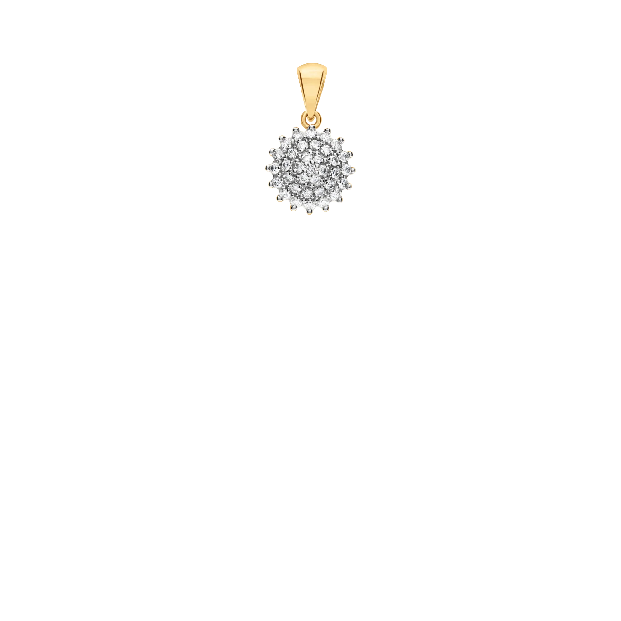 Diamond pendant 0.50ct 18K white/yellow gold - Image 2