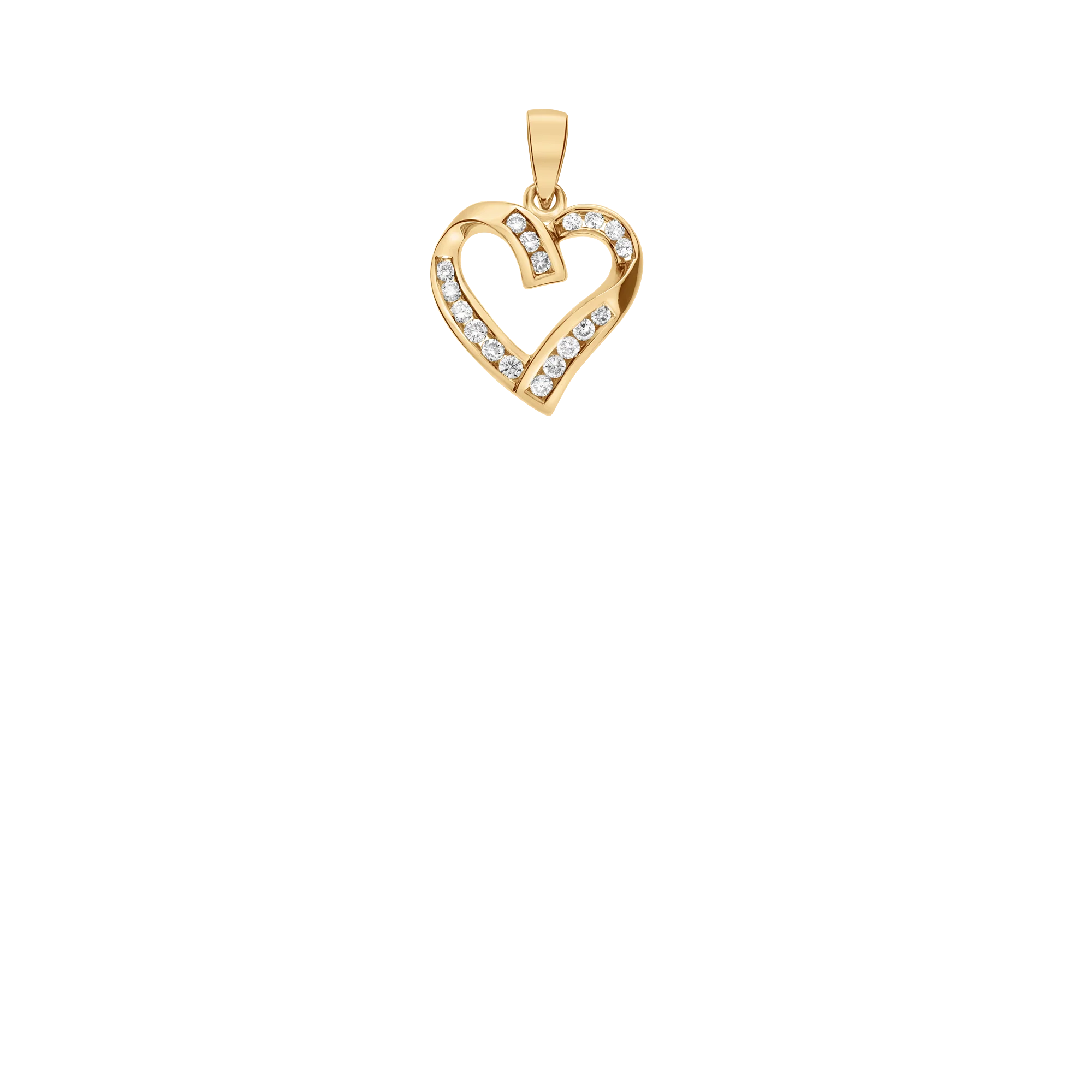 Diamond heart pendant 0.32ct 18K gold - Image 2