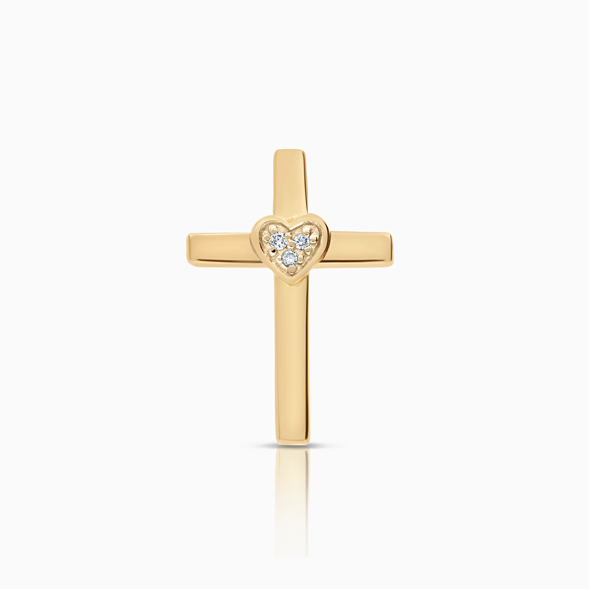 Diamond pendant cross 0.02ct 18K gold
