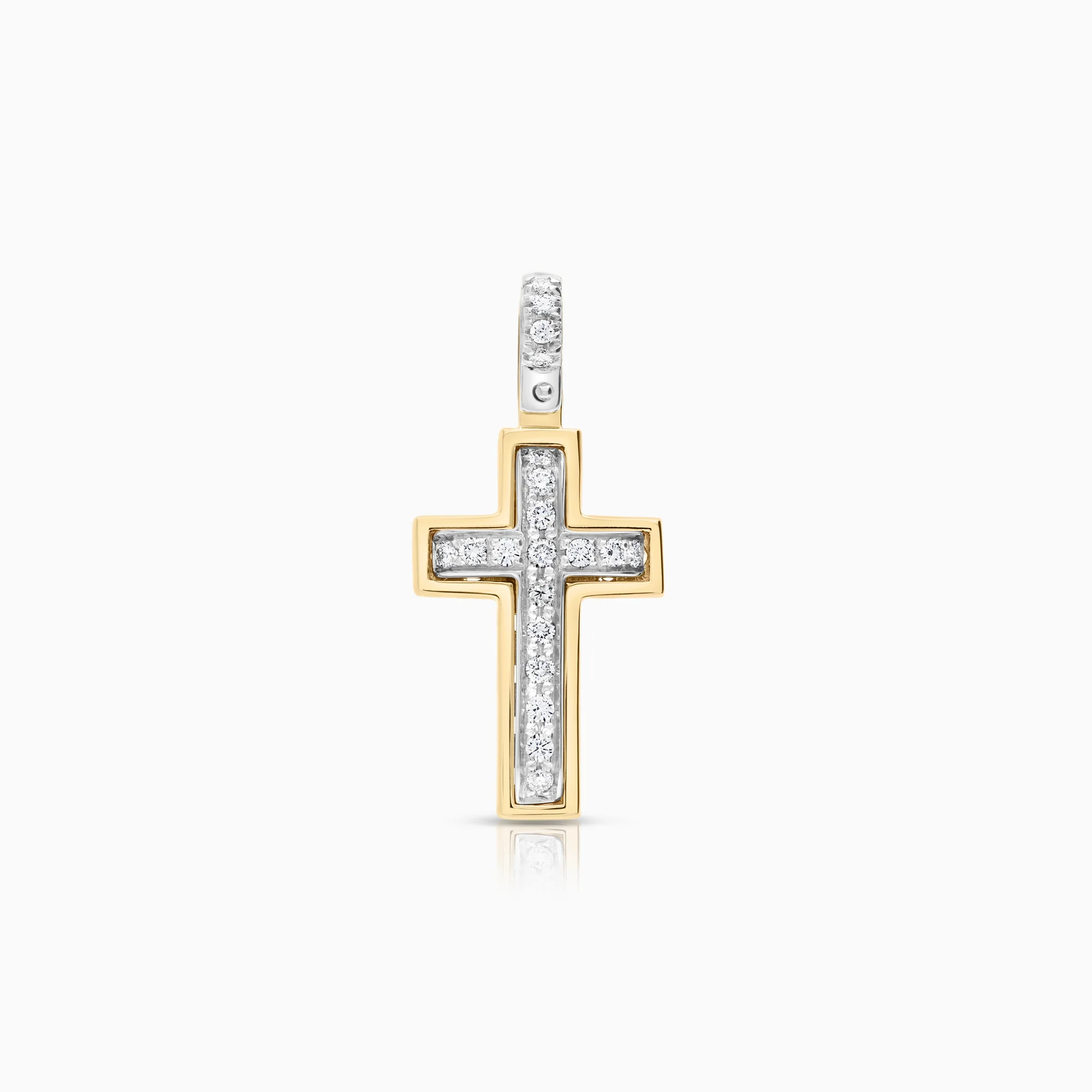 Diamond cross pendant 0.28ct 18K gold