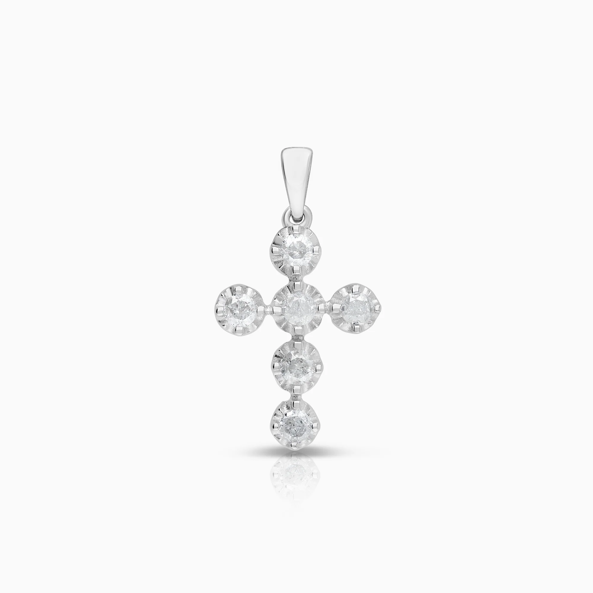 Diamond cross pendant 0.30ct 18K white gold
