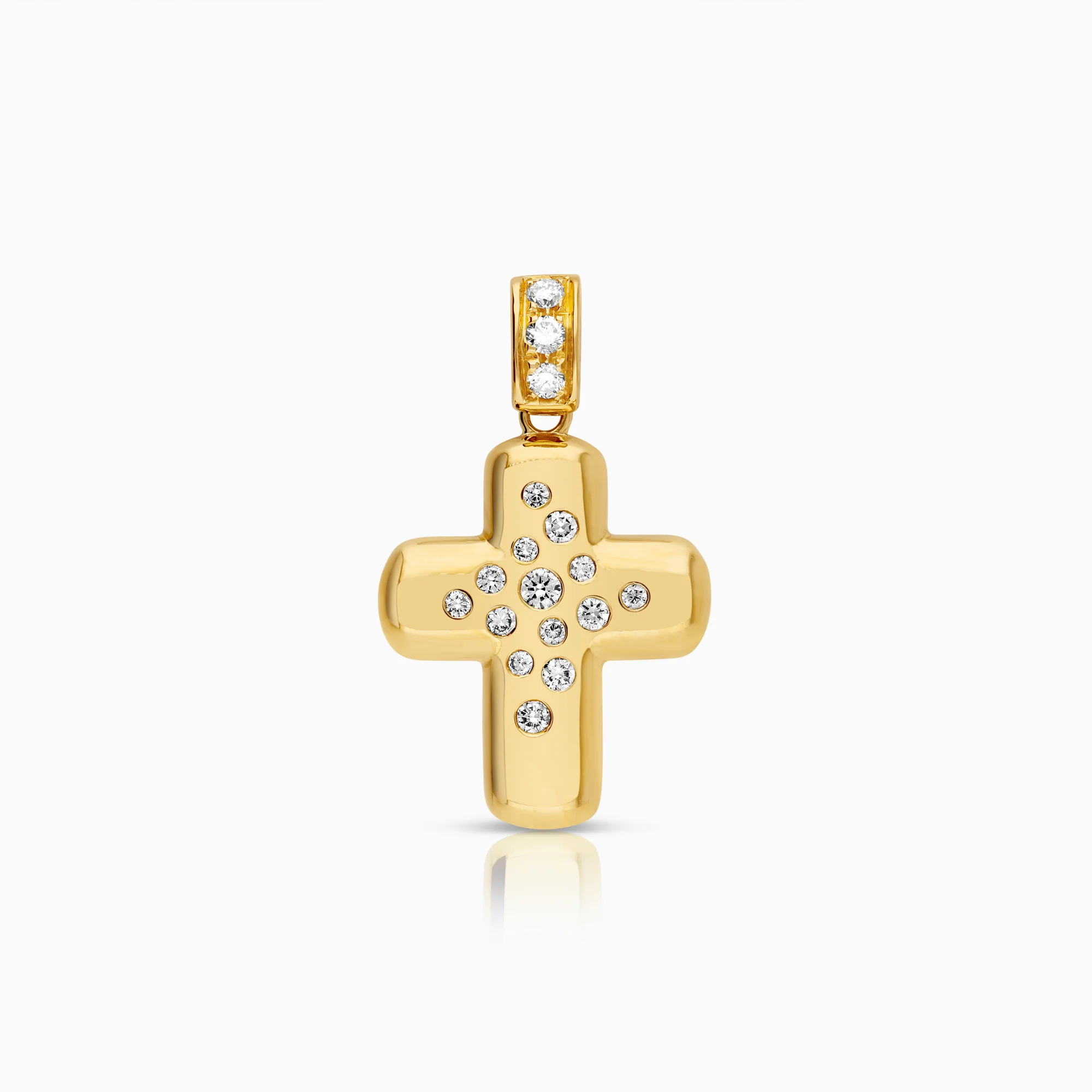 Diamond cross pendant 0.31ct 18K gold