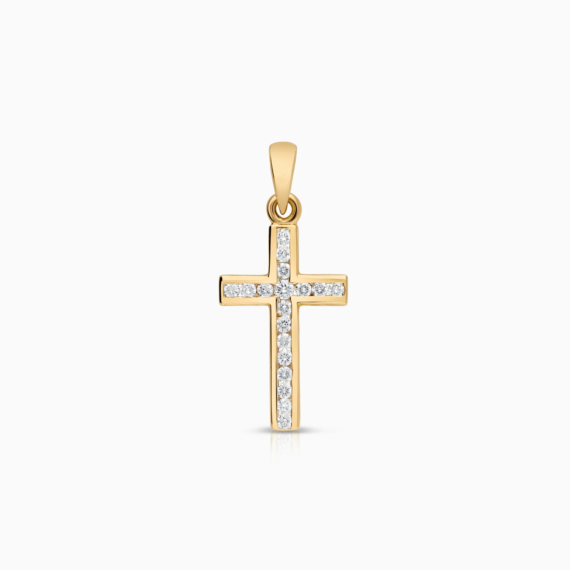 Diamond cross pendant 0.32ct 18K gold