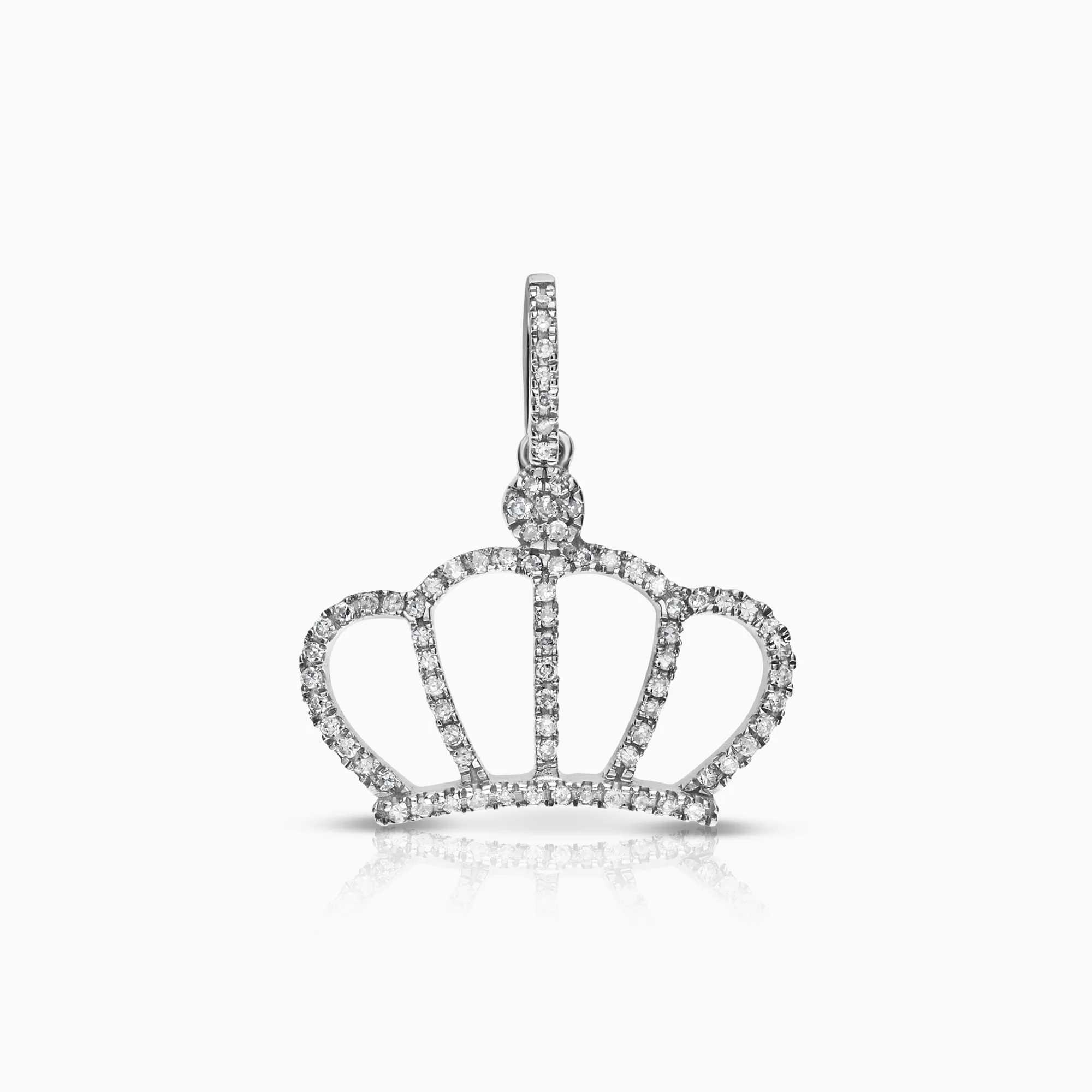Diamond pendant crown 0.26ct 18K white gold