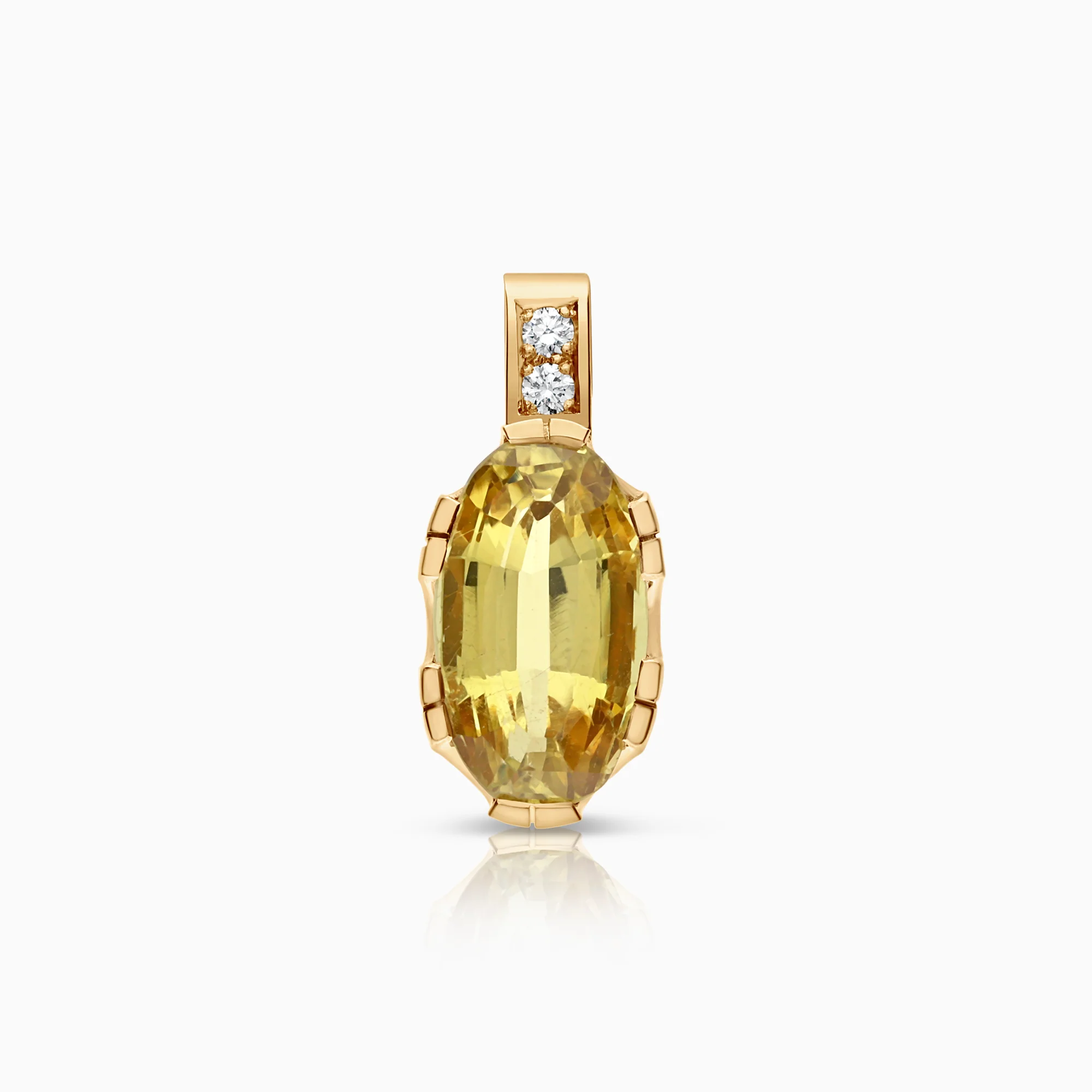 Diamond pendant chrysoberyl 0.05ct 18K gold