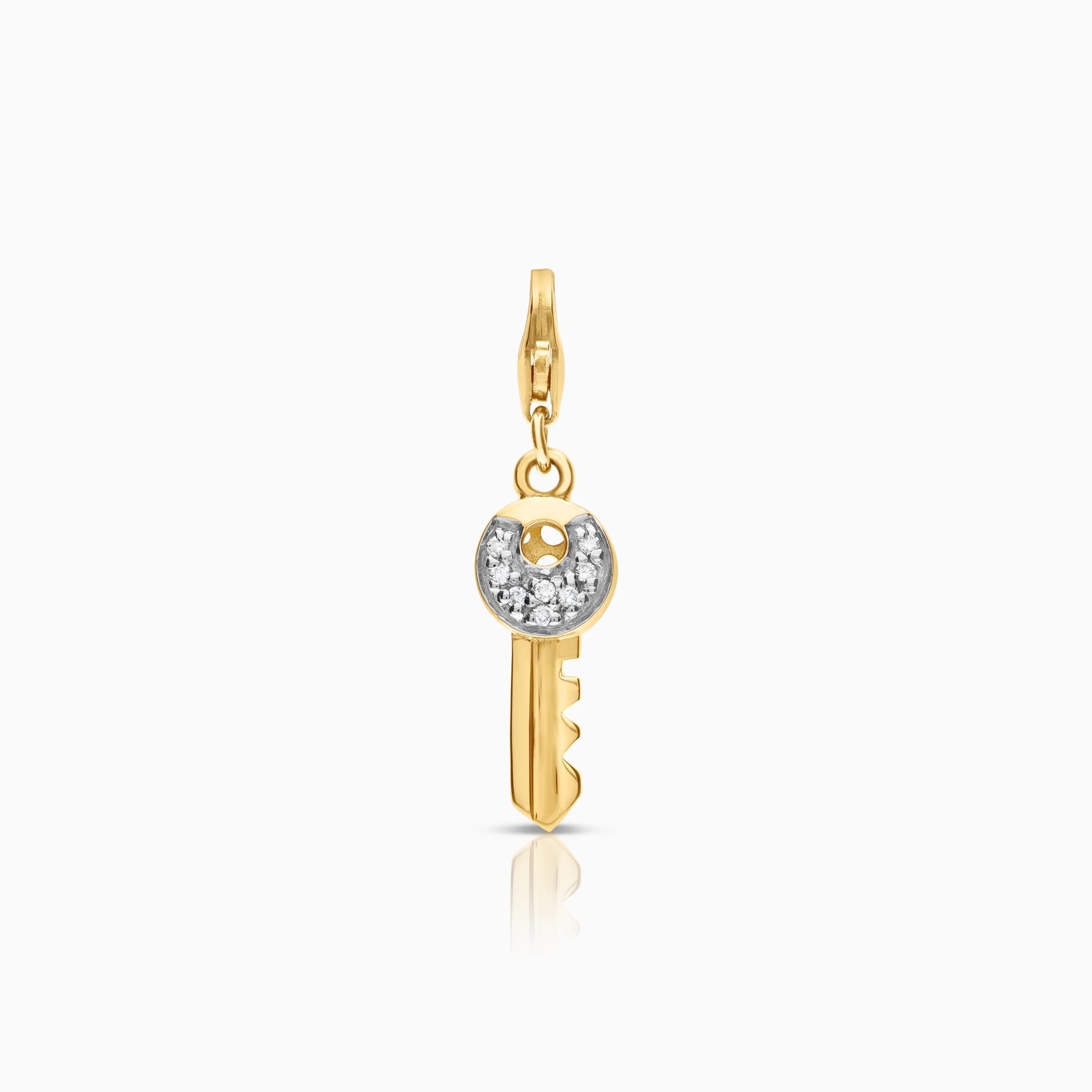 Diamond pendant key 0.06ct 18K gold