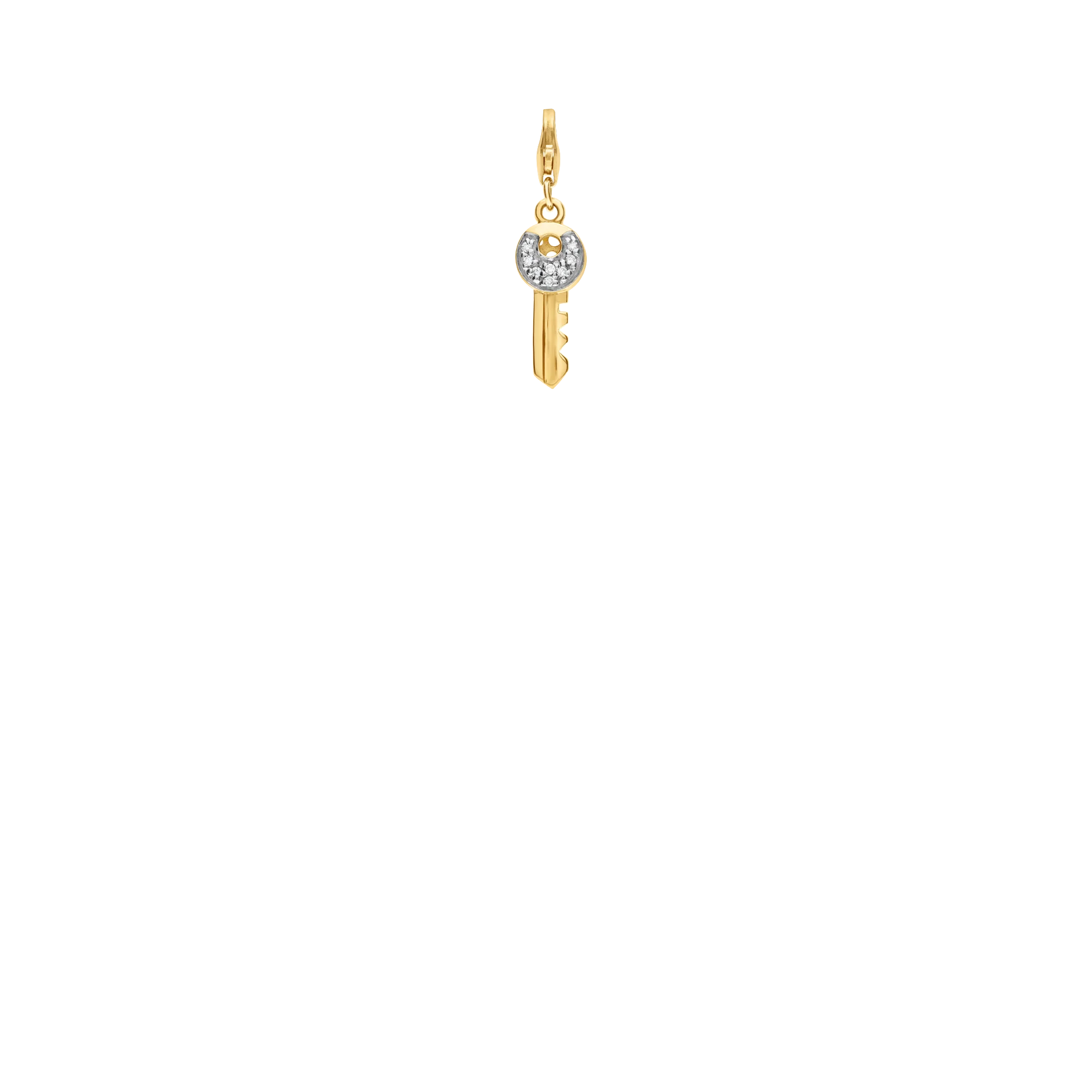 Diamond pendant key 0.06ct 18K gold - Image 2