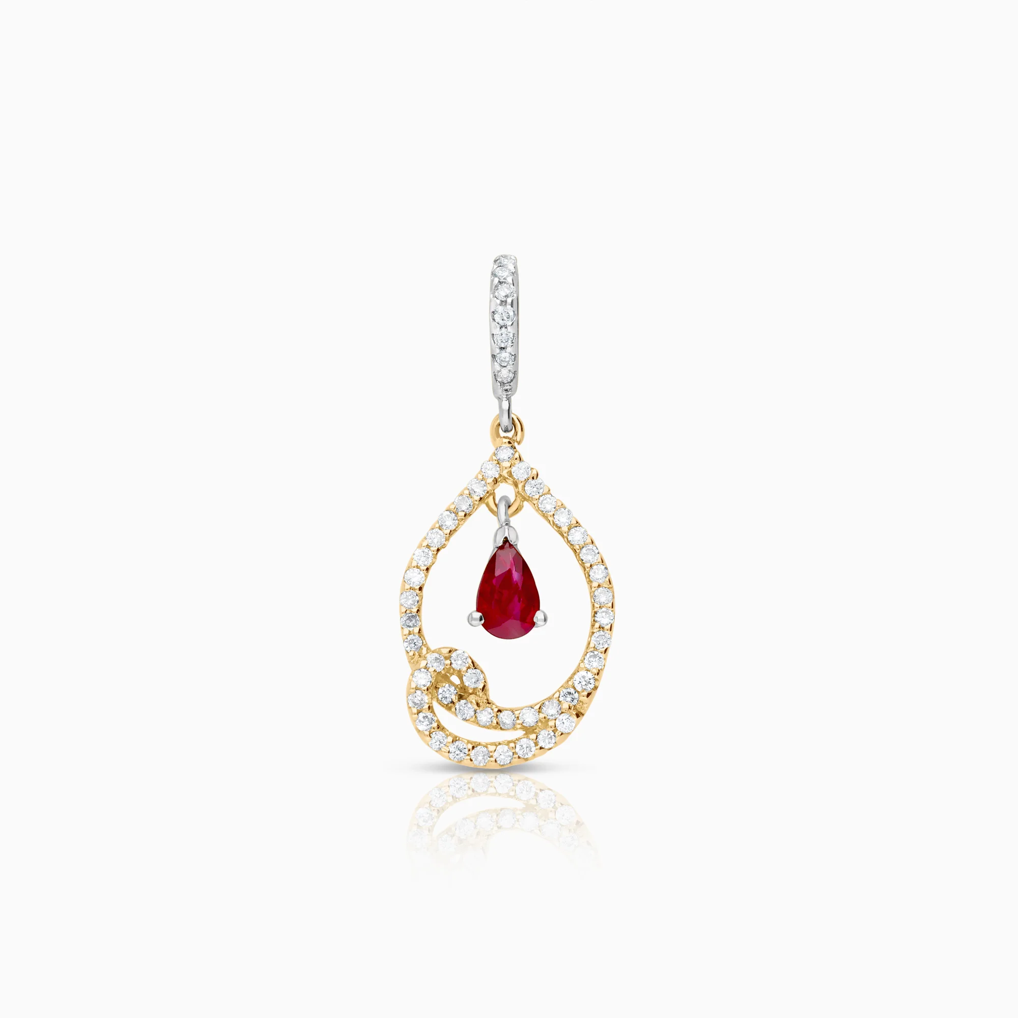Diamond pendant with ruby 0.25ct 18K gold