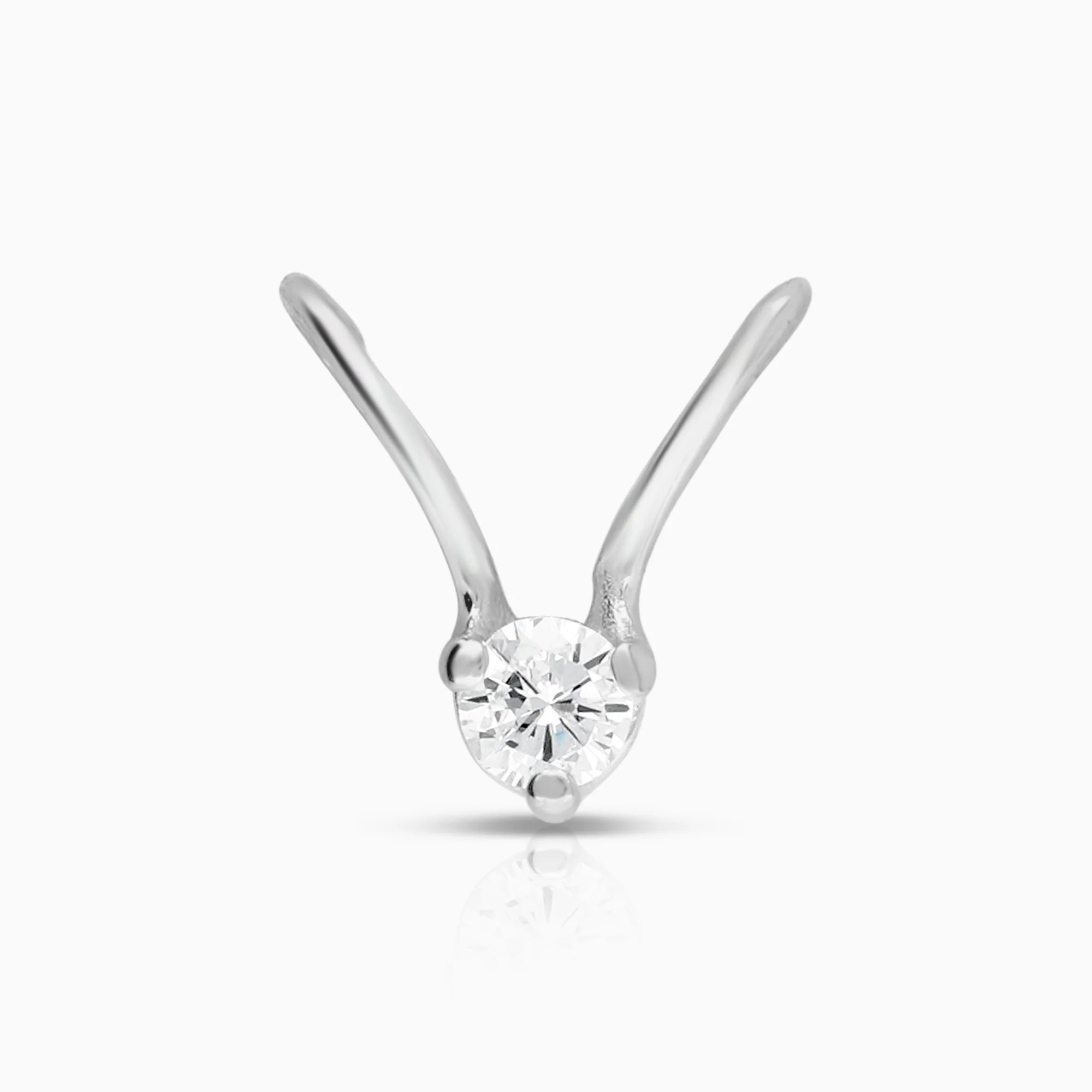 Diamond pendant solitaire 0.06ct 18K white gold