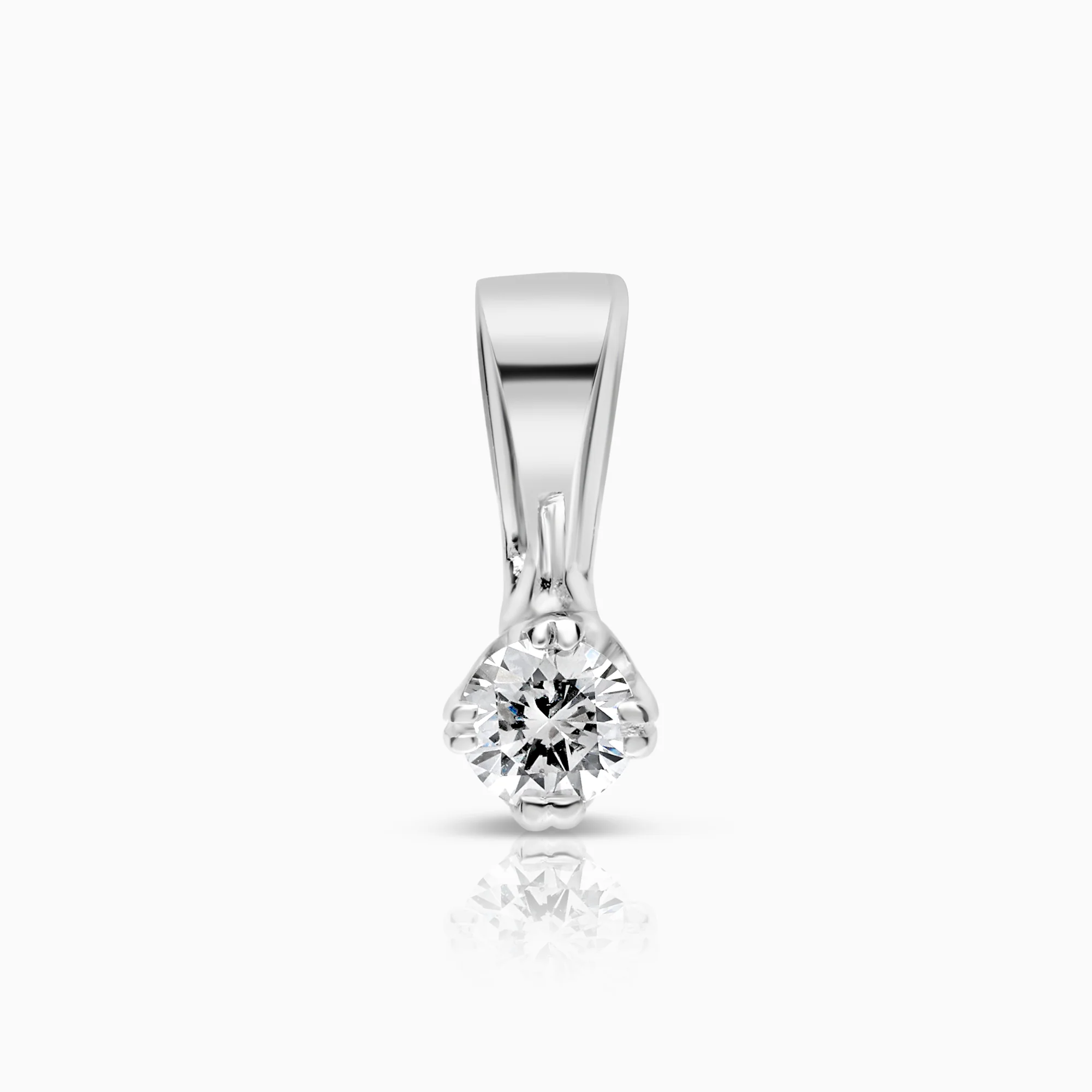 Diamond pendant solitaire 0.07ct 18K white gold