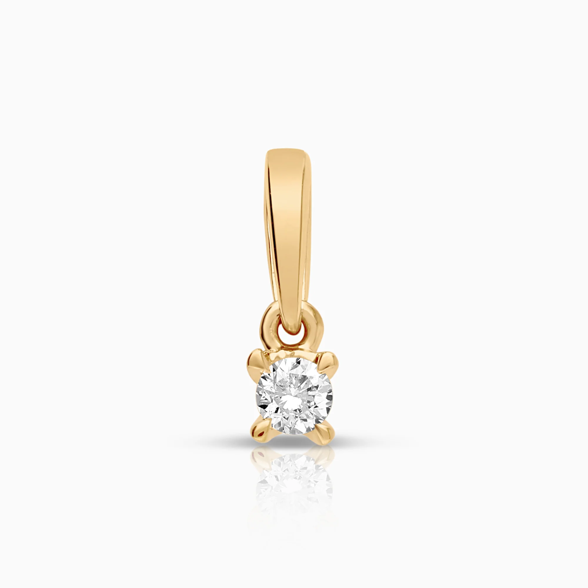 Diamond pendant solitaire 0.08ct 18K gold