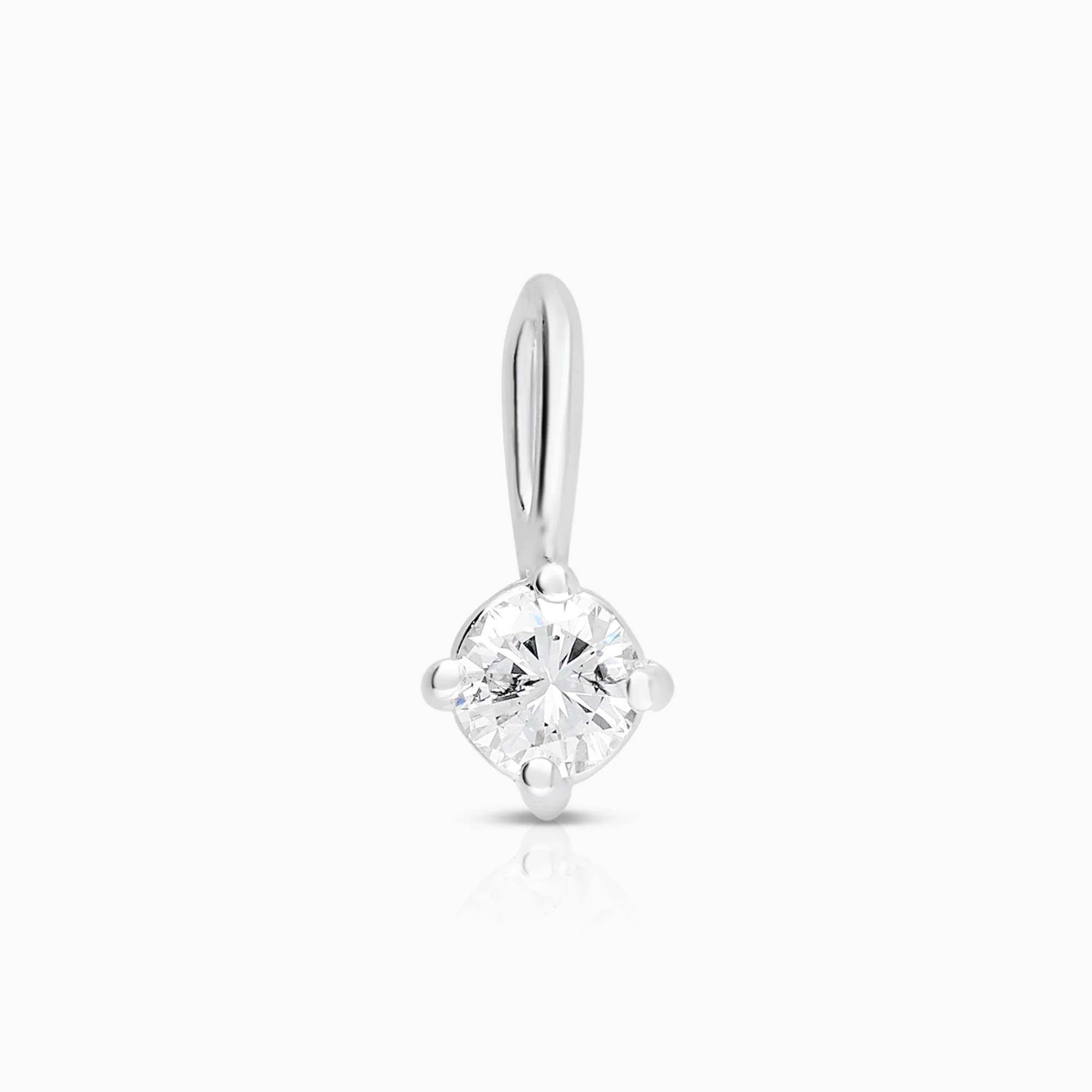 Diamond pendant solitaire 0.15ct 18K white gold