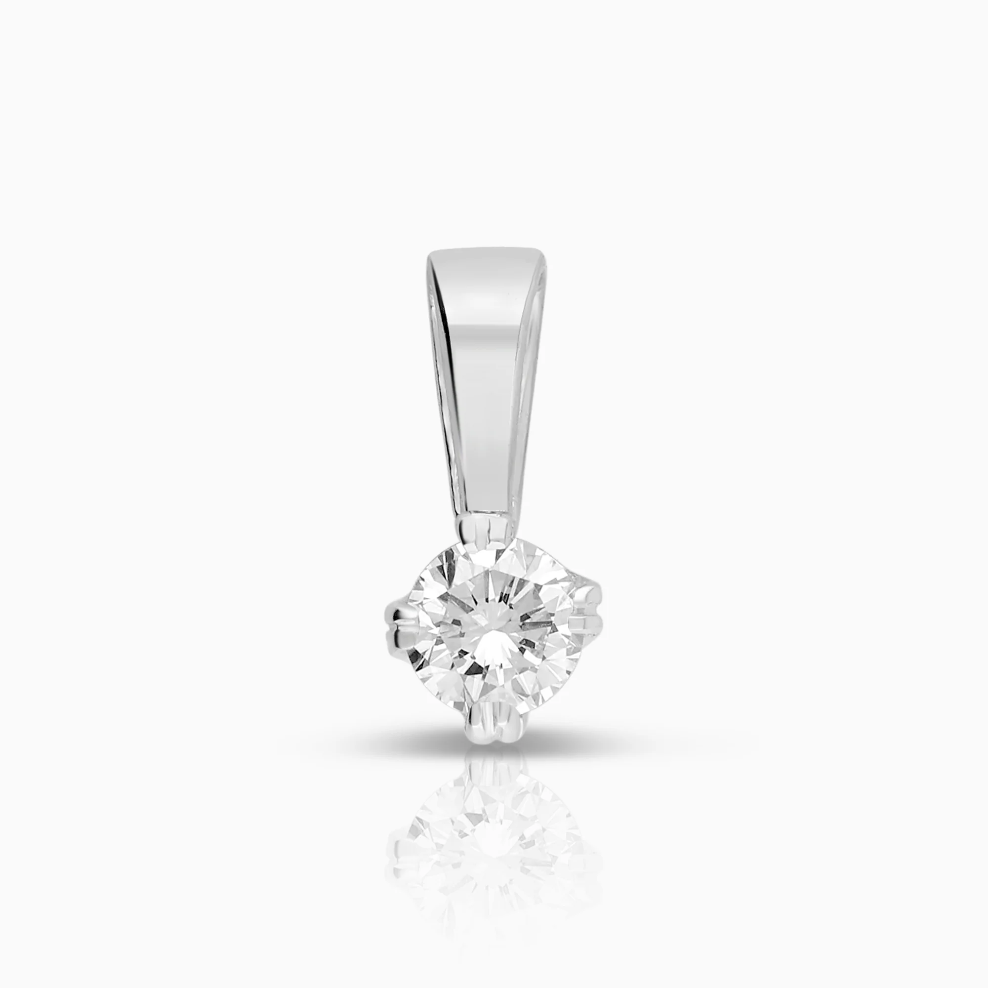 Diamond pendant solitaire 0.18ct 18K white gold