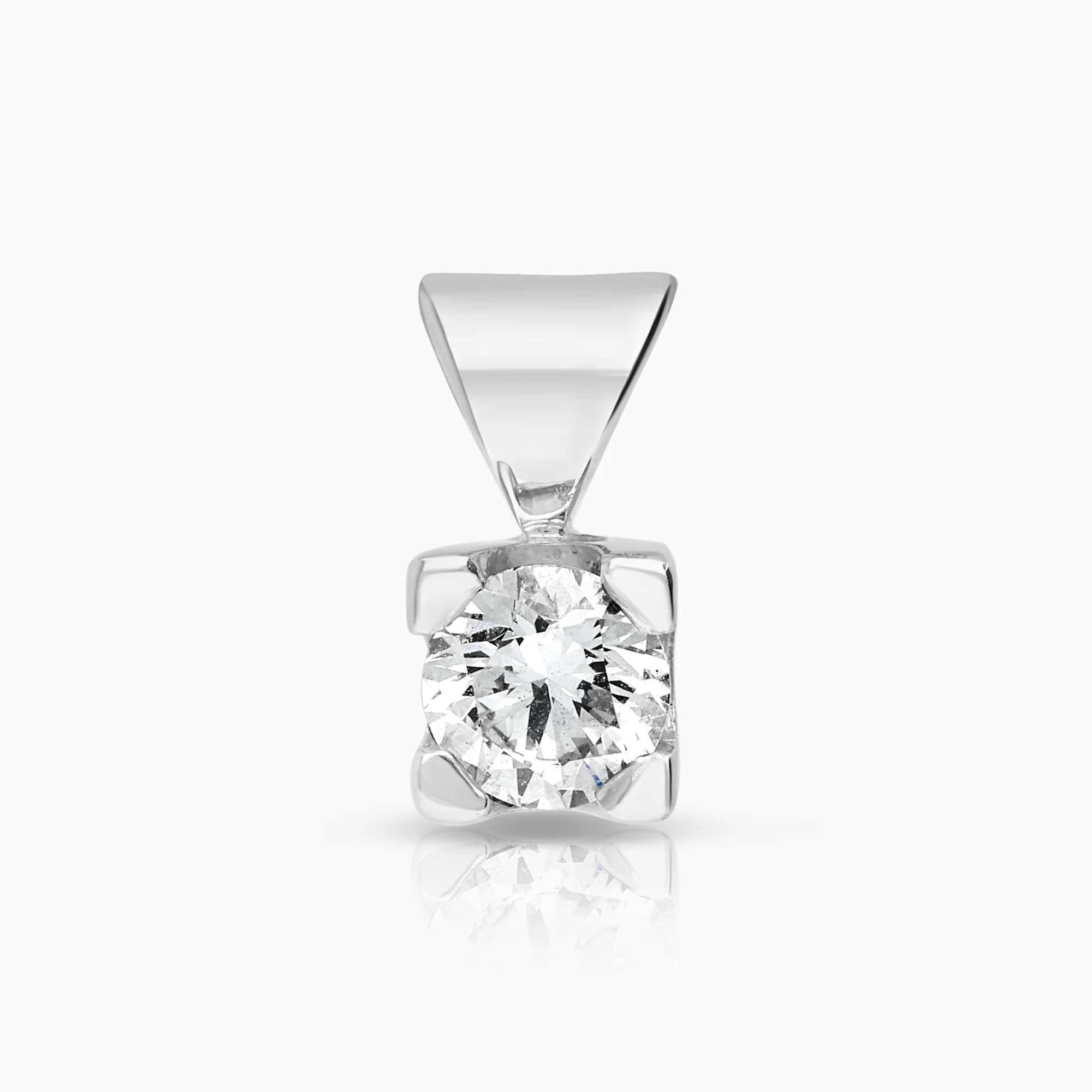 Diamond solitaire pendant 0.23ct 18K white gold