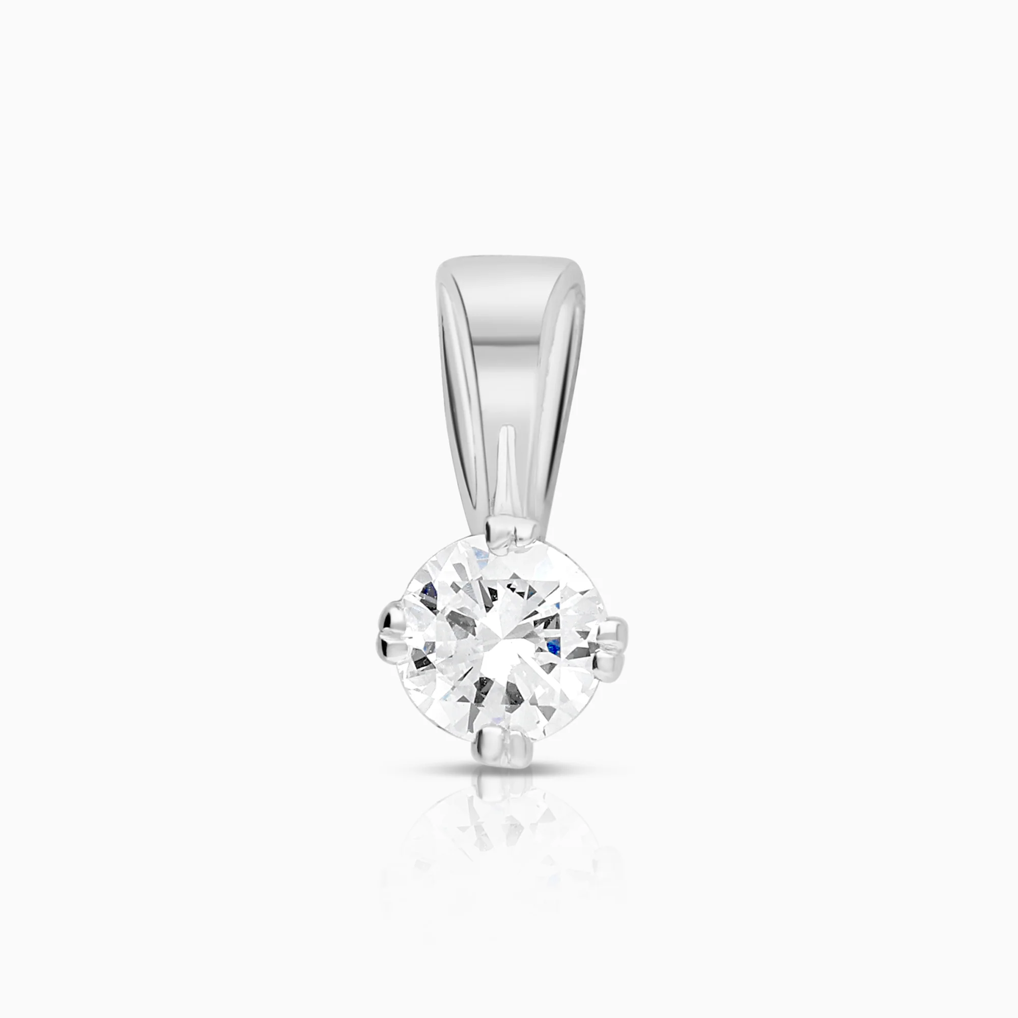 Diamond pendant solitaire 0.35ct 18K white gold