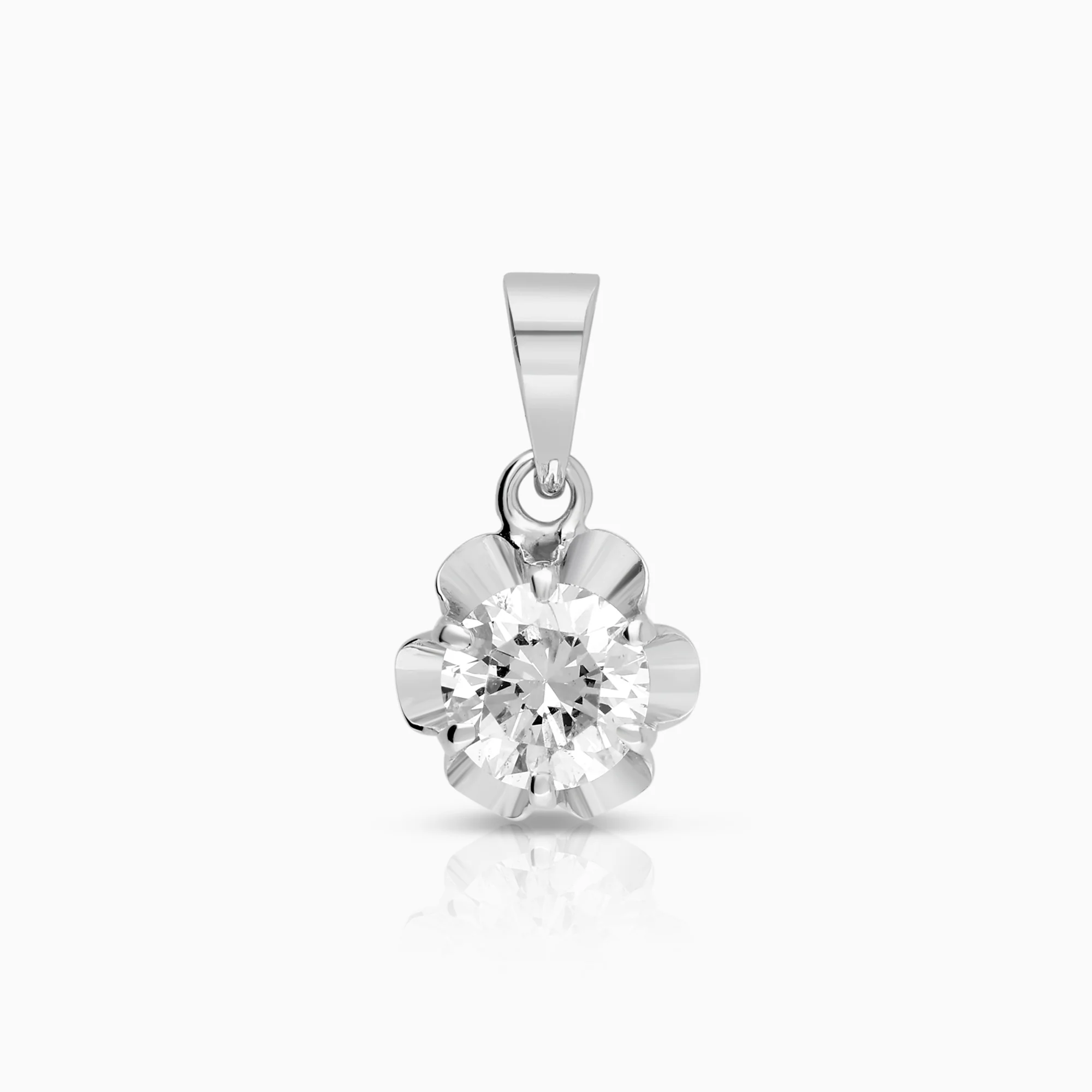 Diamond solitaire pendant 0.62ct 18K white gold