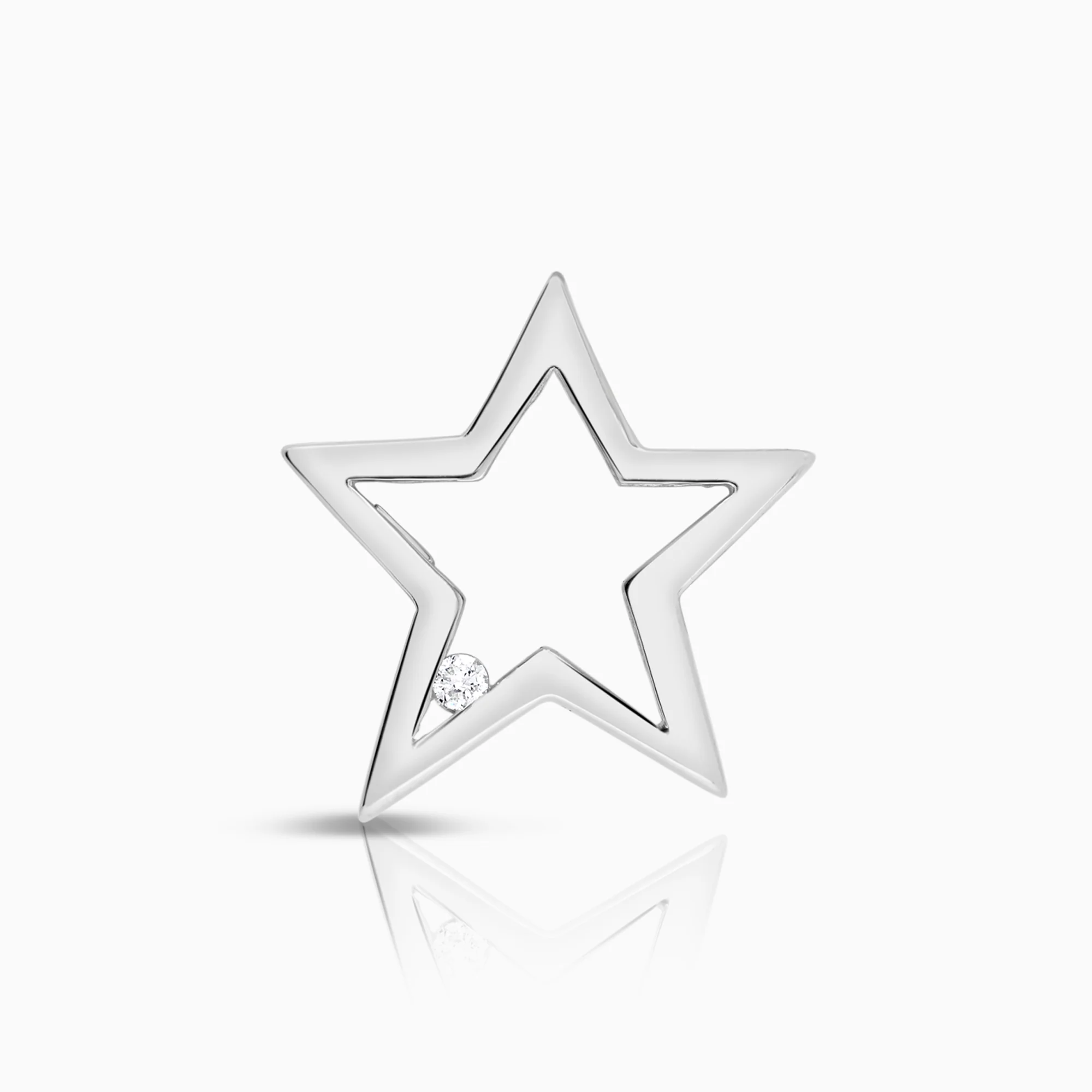 Diamond pendant star 0.02ct 18K white gold