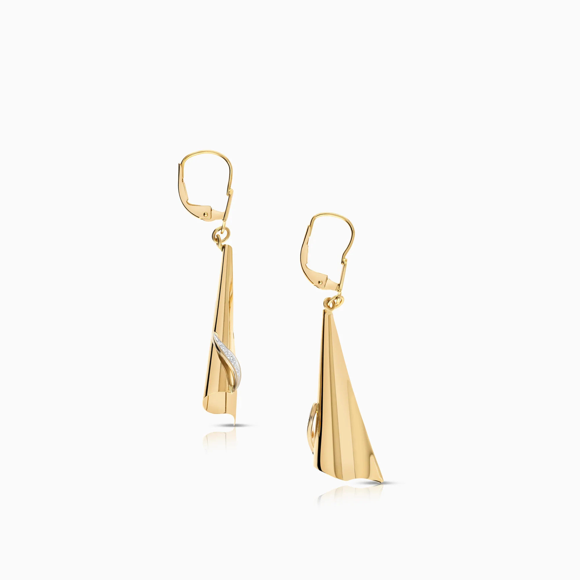 Diamond earrings 0.01ct 18K gold - Image 2