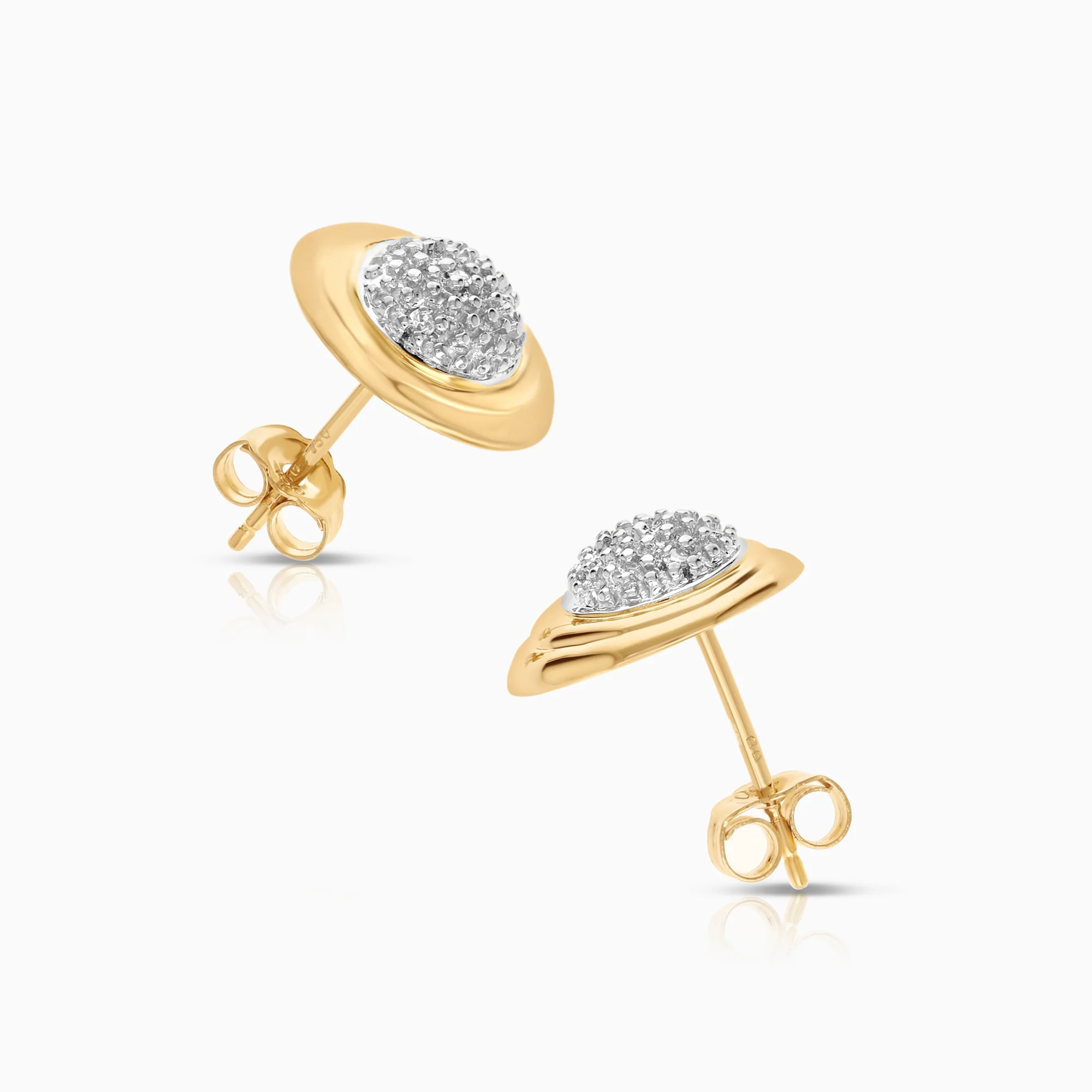 Diamond earrings 0.04ct 18K gold - Image 2