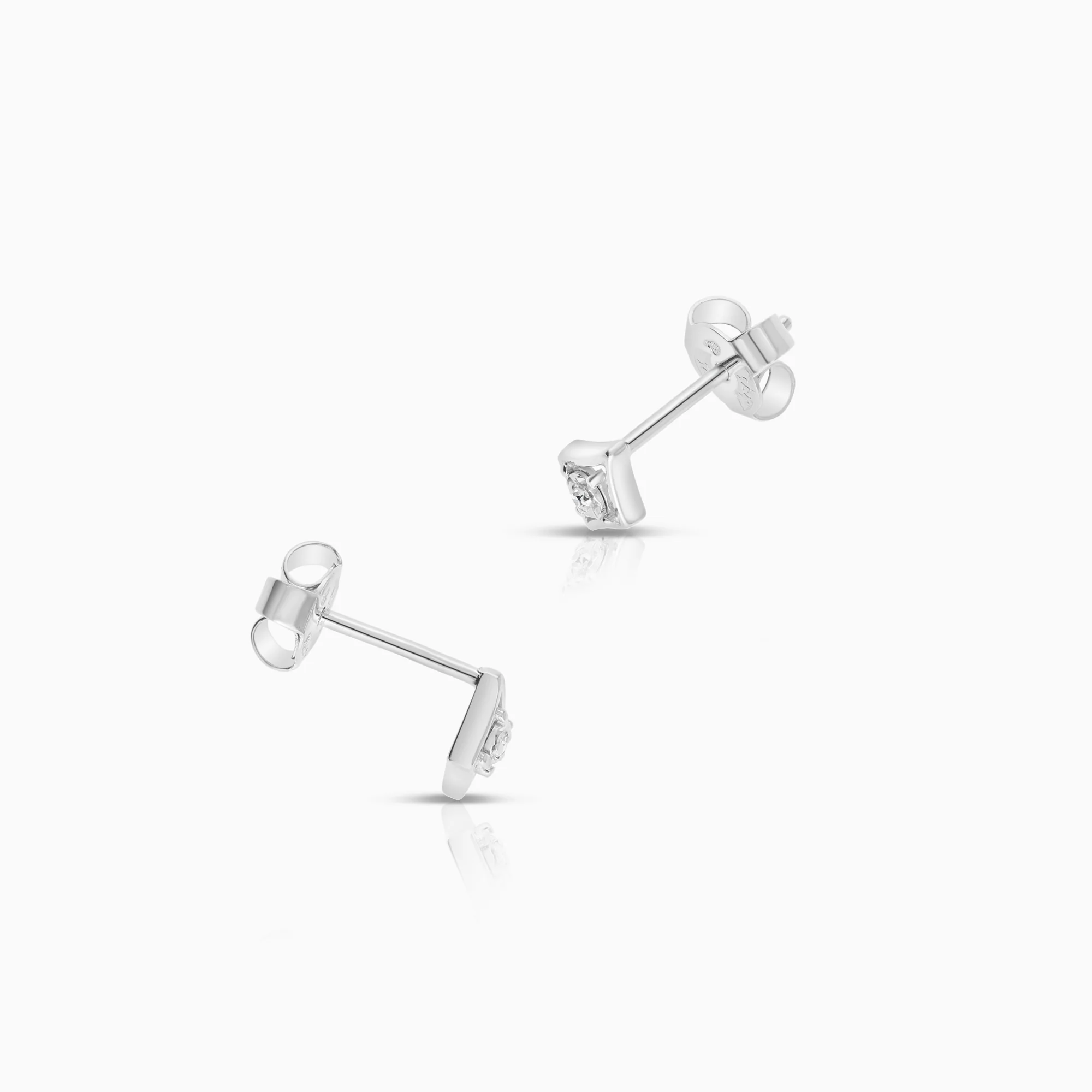 Diamond earrings 0.02ct 18K white gold - Image 2
