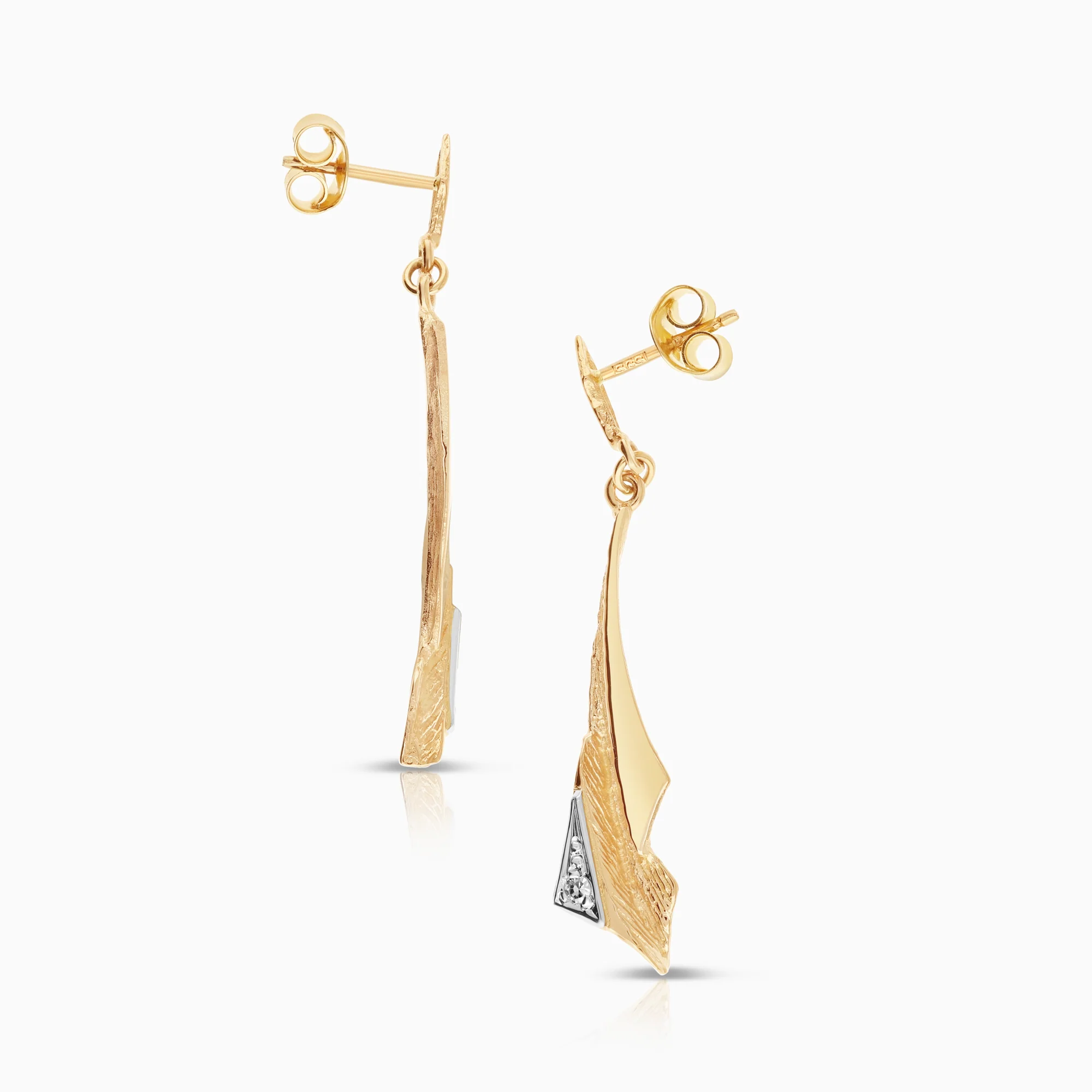 Diamond earrings 0.03ct 18K gold - Image 2