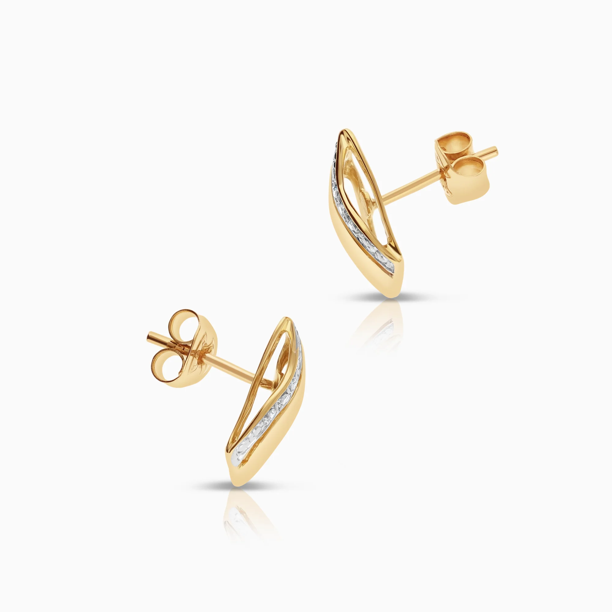 Diamond earrings 0.03ct 18K gold - Image 2