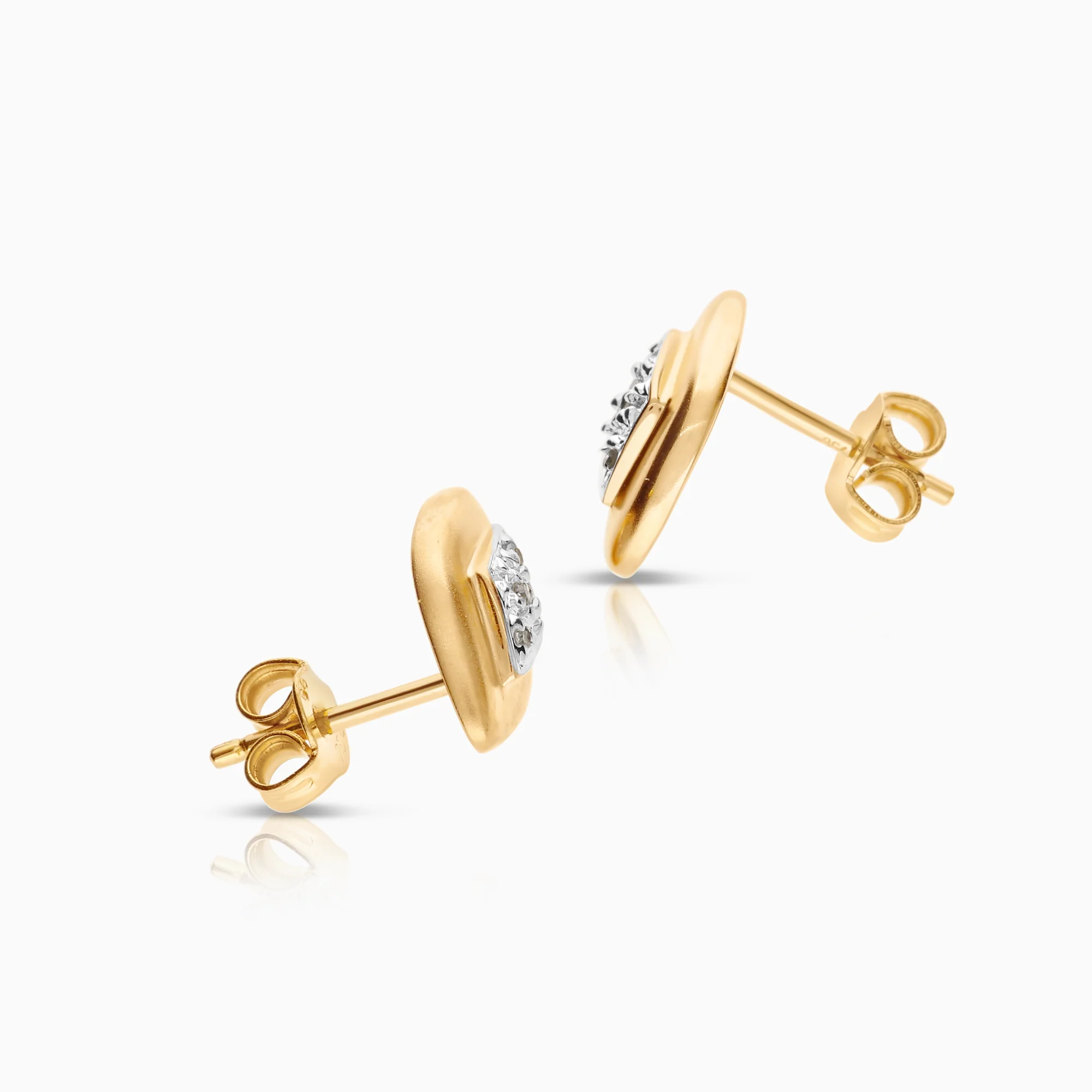 Diamond earrings 0.03ct 18K gold - Image 2