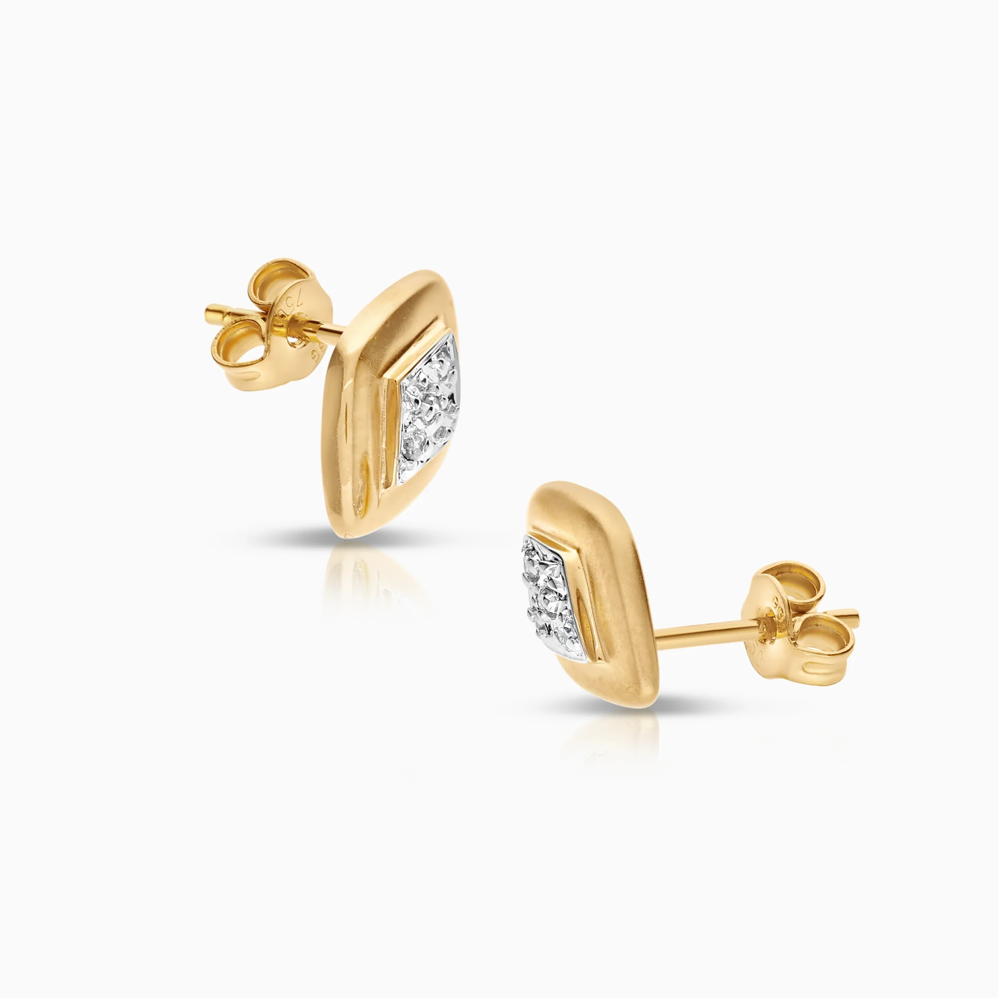 Diamond earrings 0.03ct 18K gold - Image 2