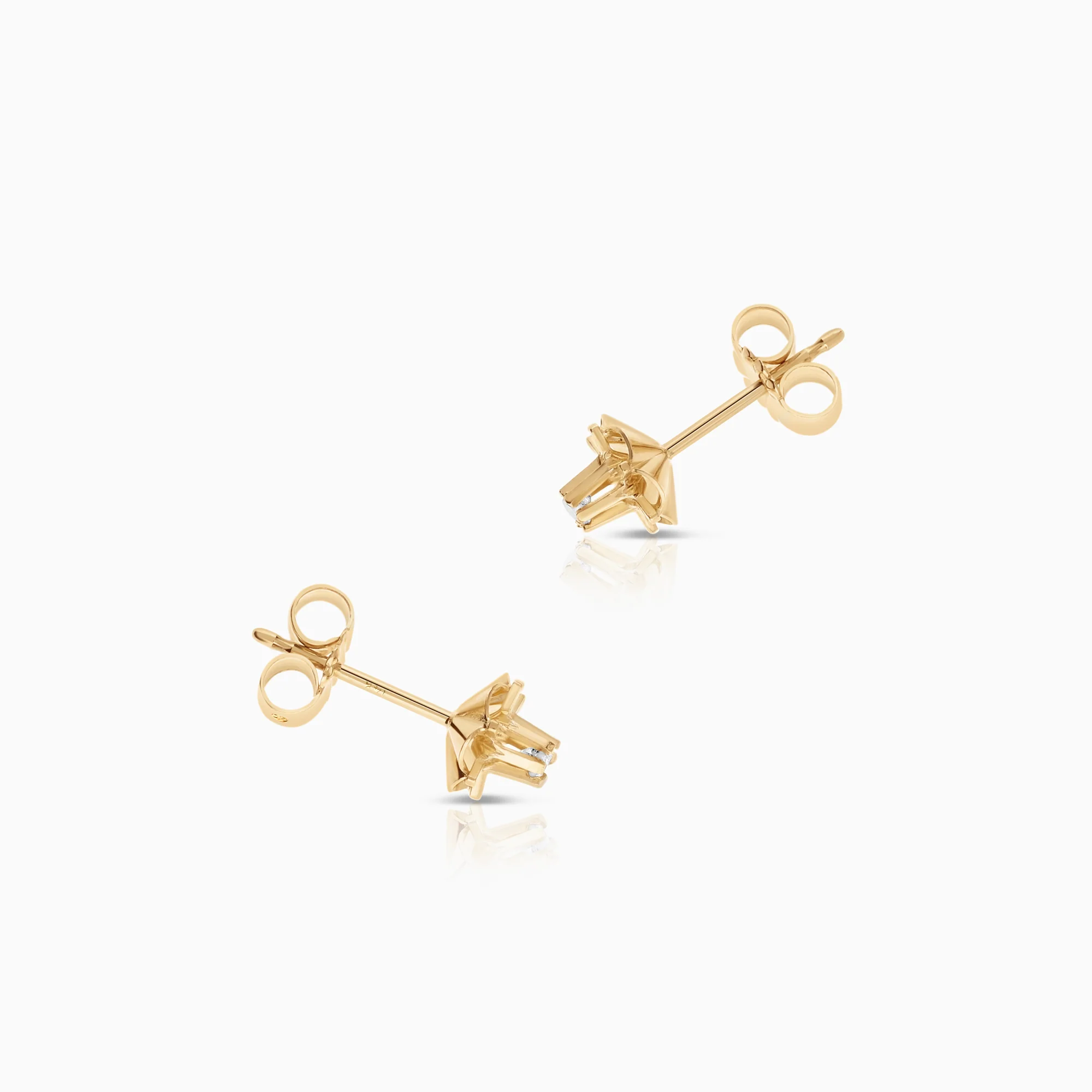 Diamond earrings 0.04ct 14K gold - Image 2