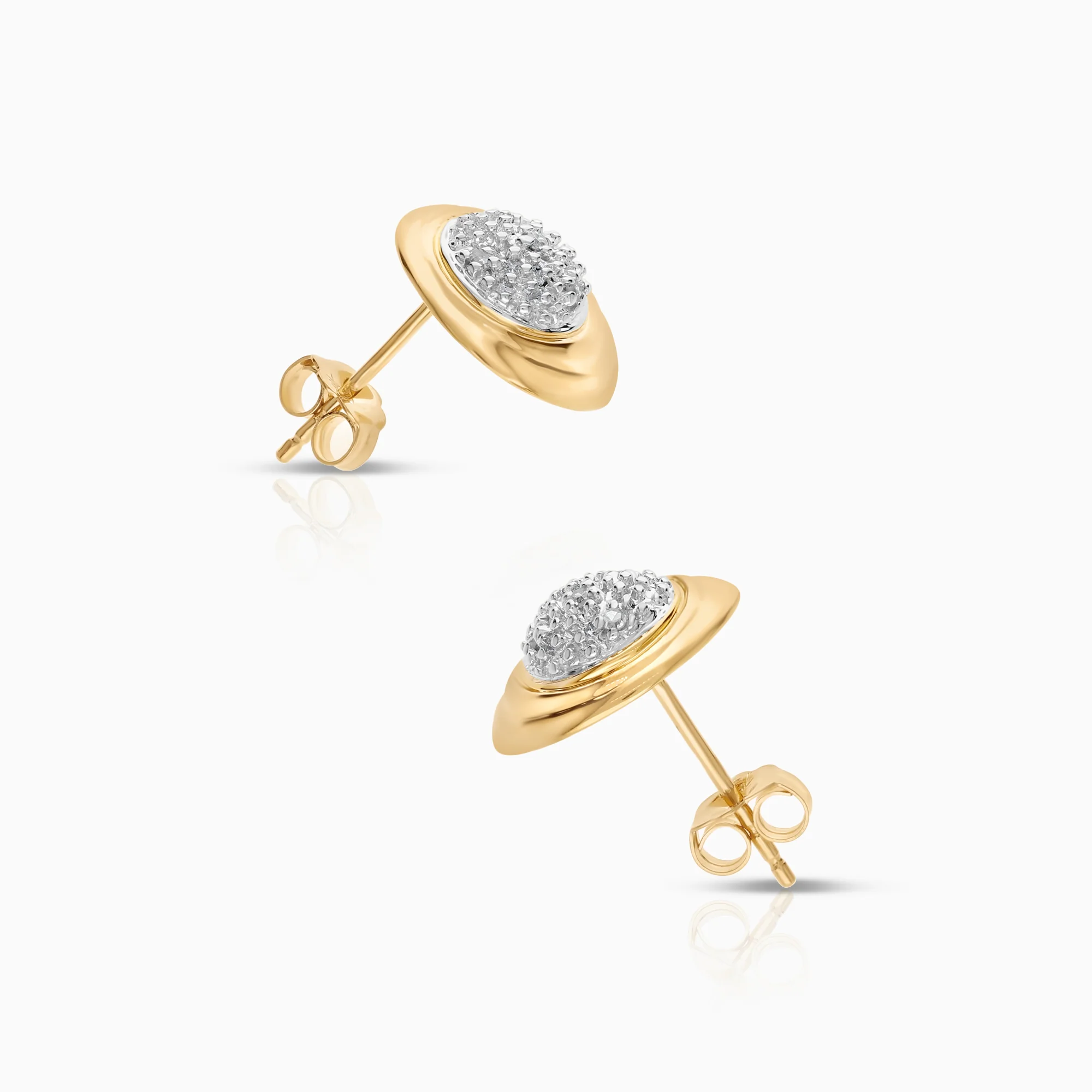 Diamond earrings 0.04ct 18K gold - Image 2