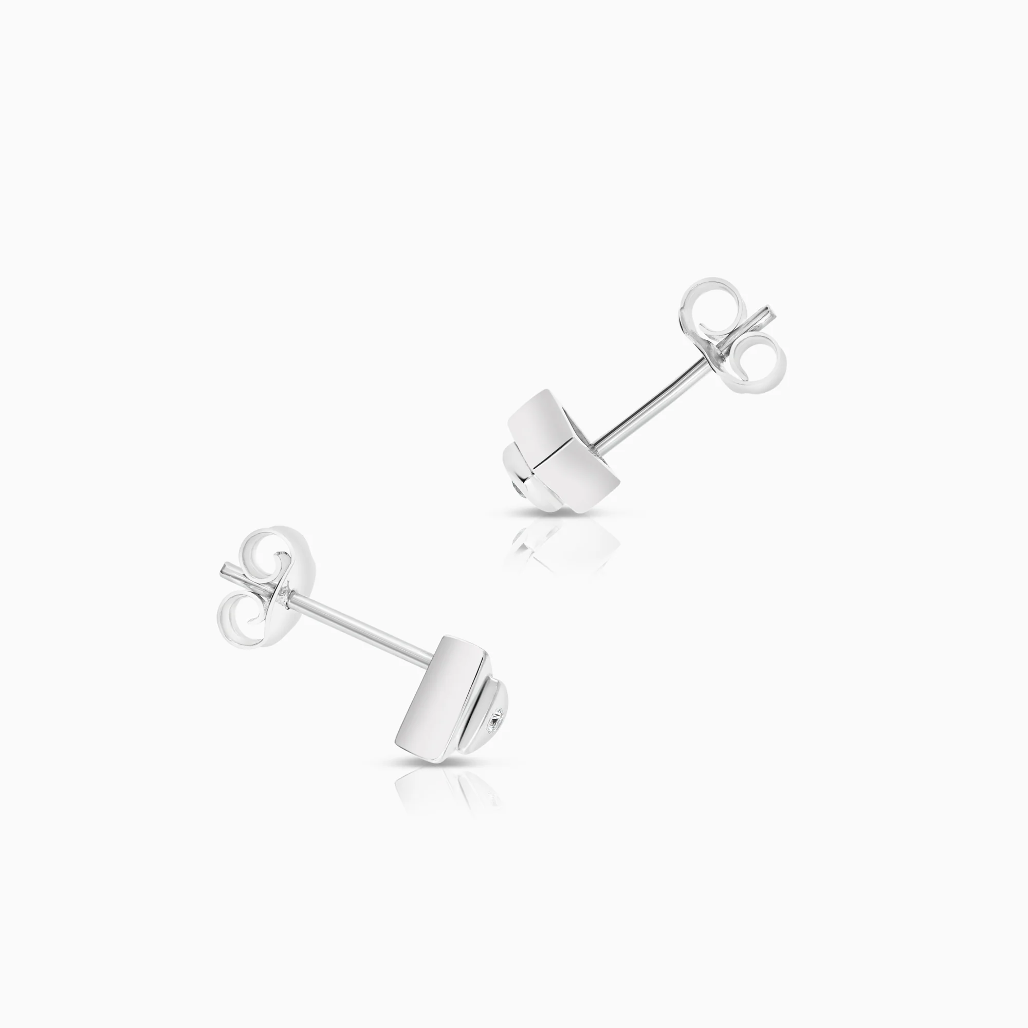 Diamond earrings 0.04ct 18K white gold - Image 2