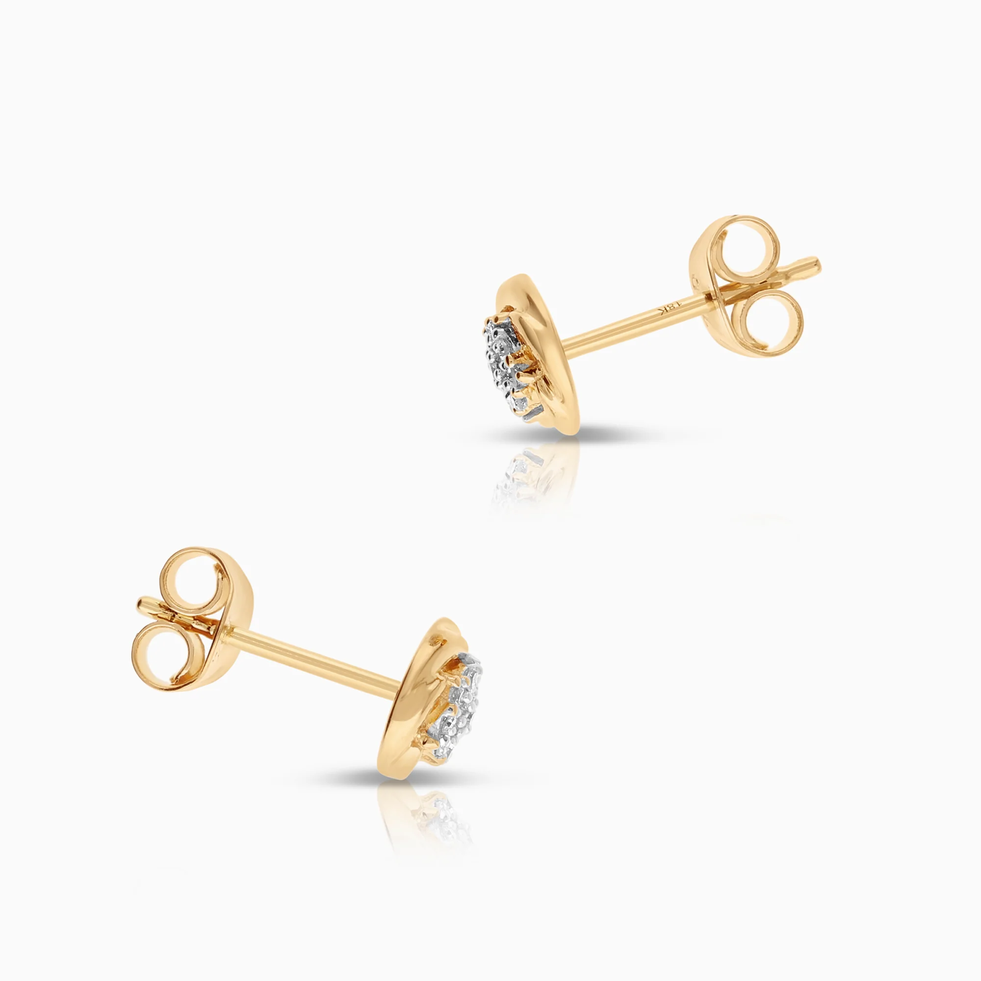 Diamond earrings 0.06ct 18K gold - Image 2
