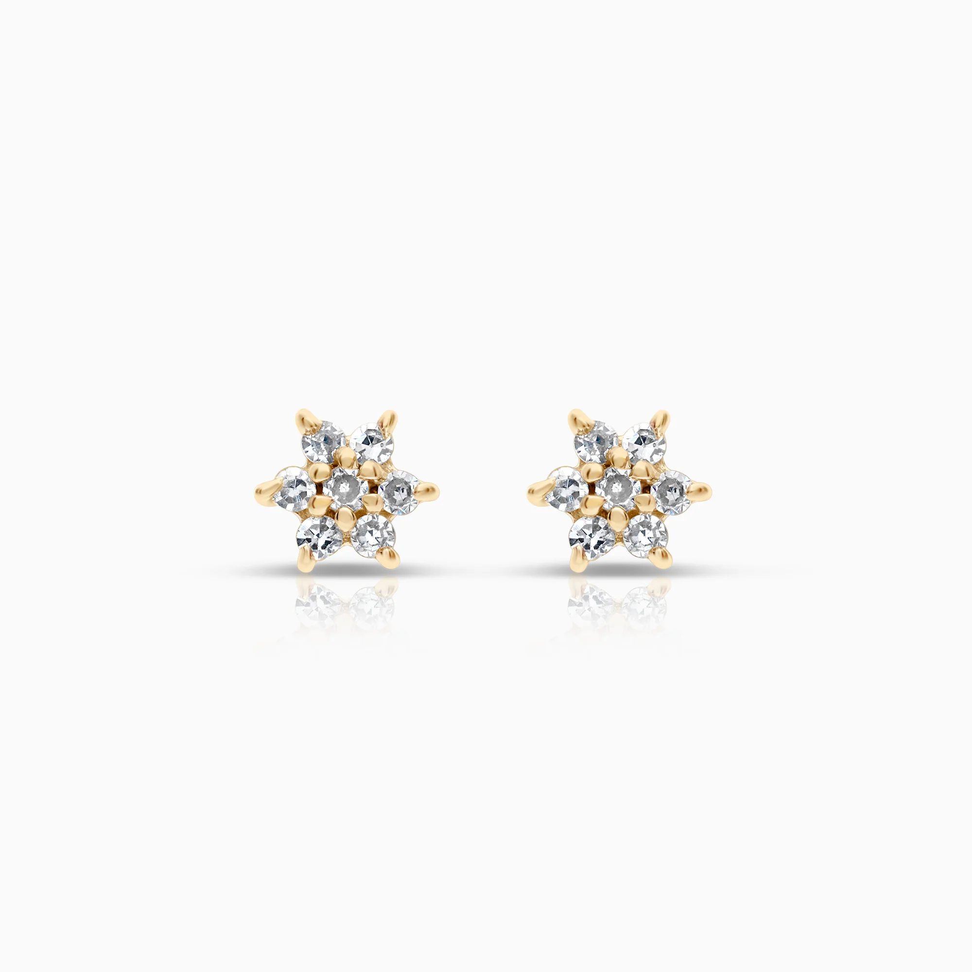Diamond earrings 0.07ct 18K gold