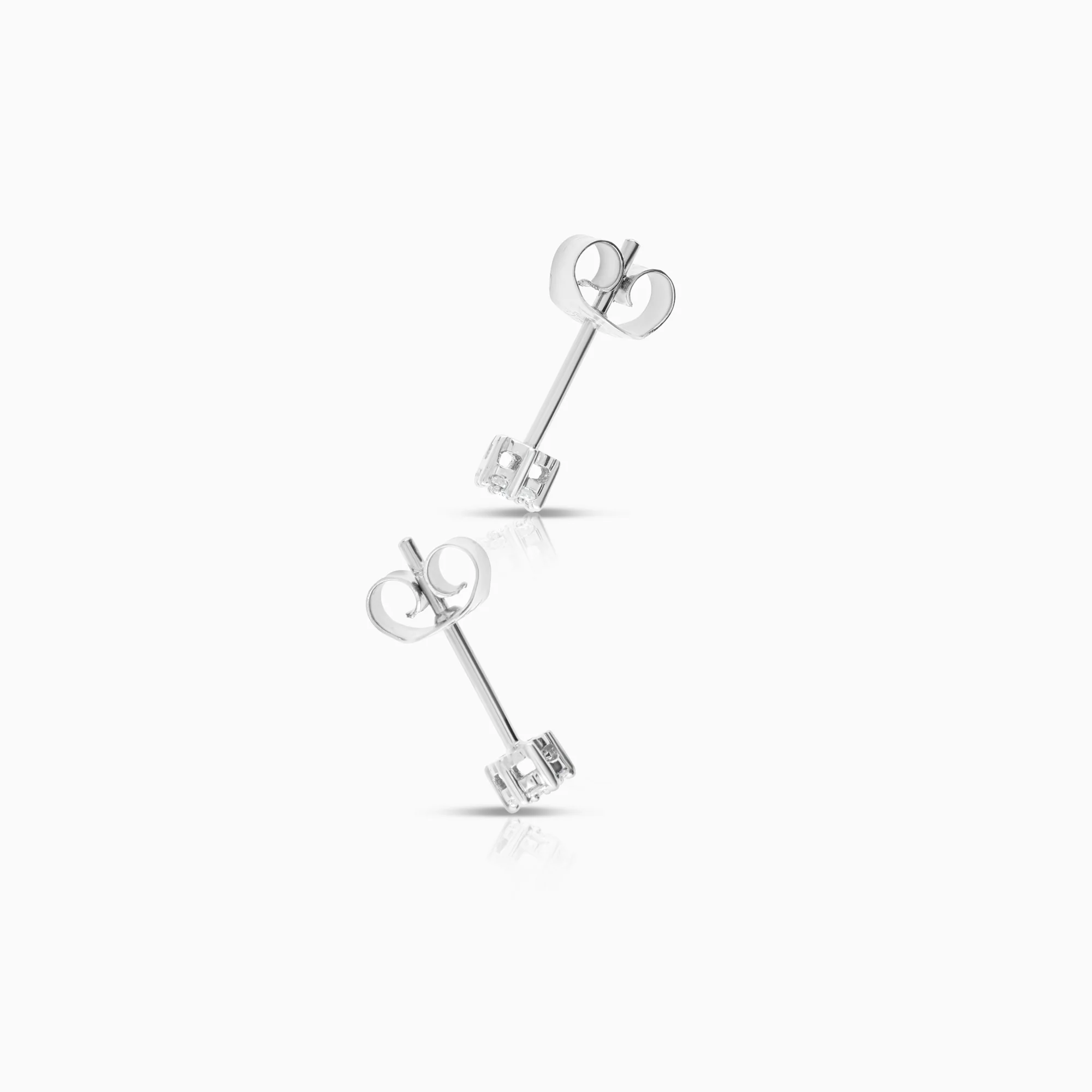Diamond earrings 0.07ct 18K white gold - Image 2