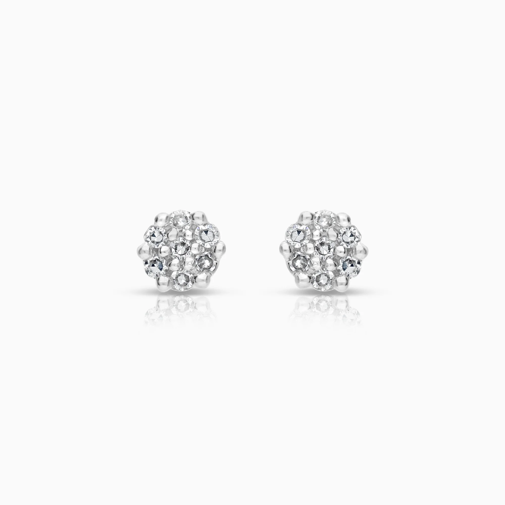 Diamond earrings 0.07ct 18K white gold
