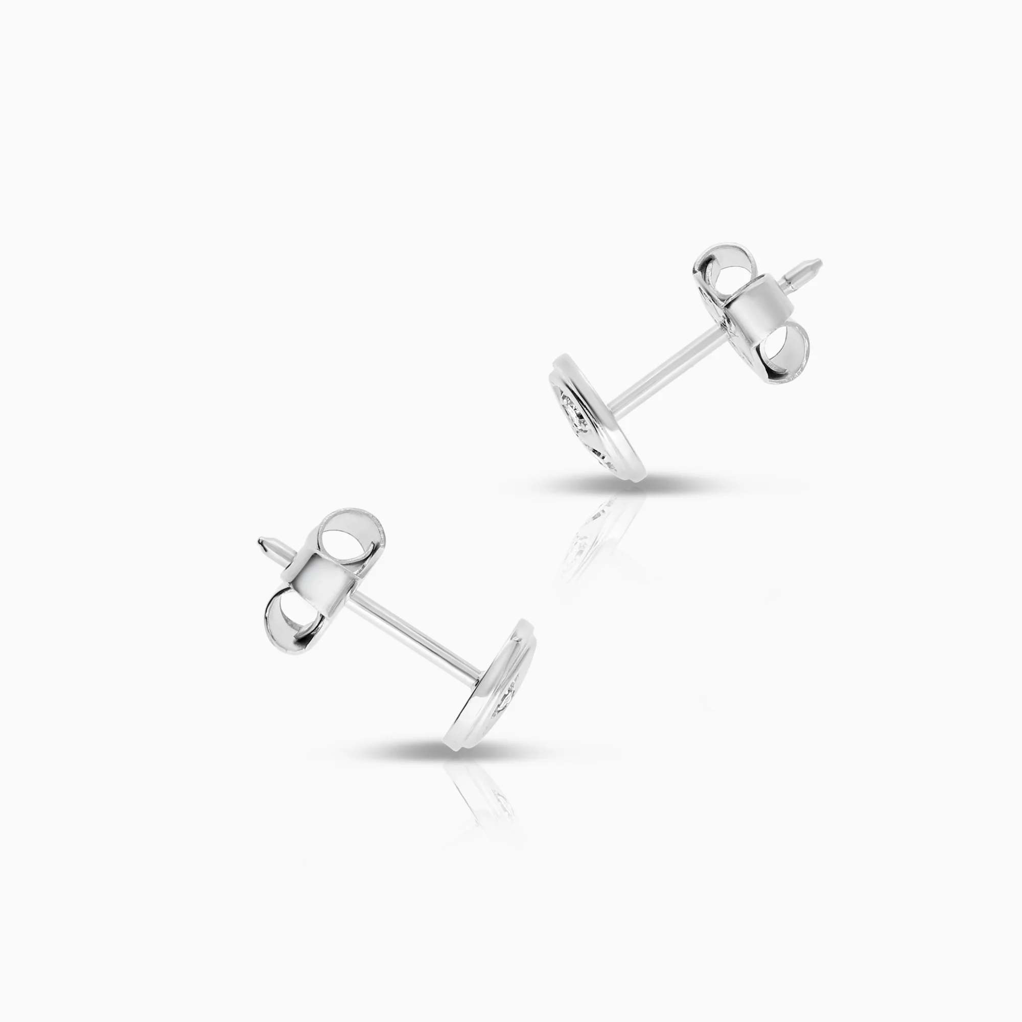 Diamond earrings 0.07ct 18K white gold - Image 2