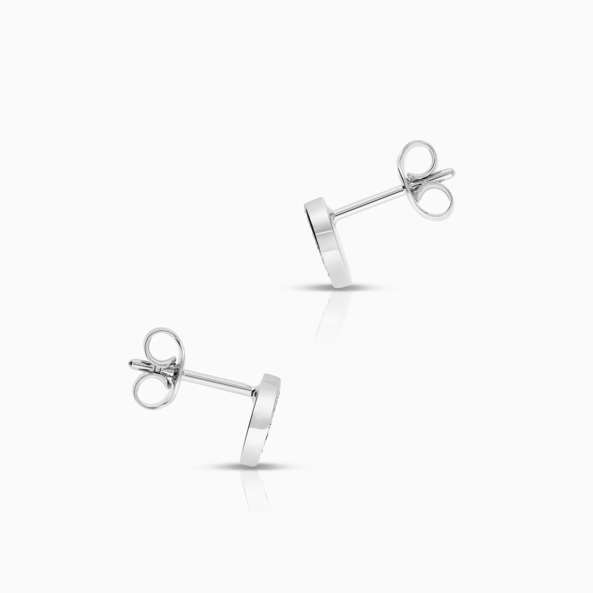 Diamond earrings 0.07ct 18K white gold - Image 2