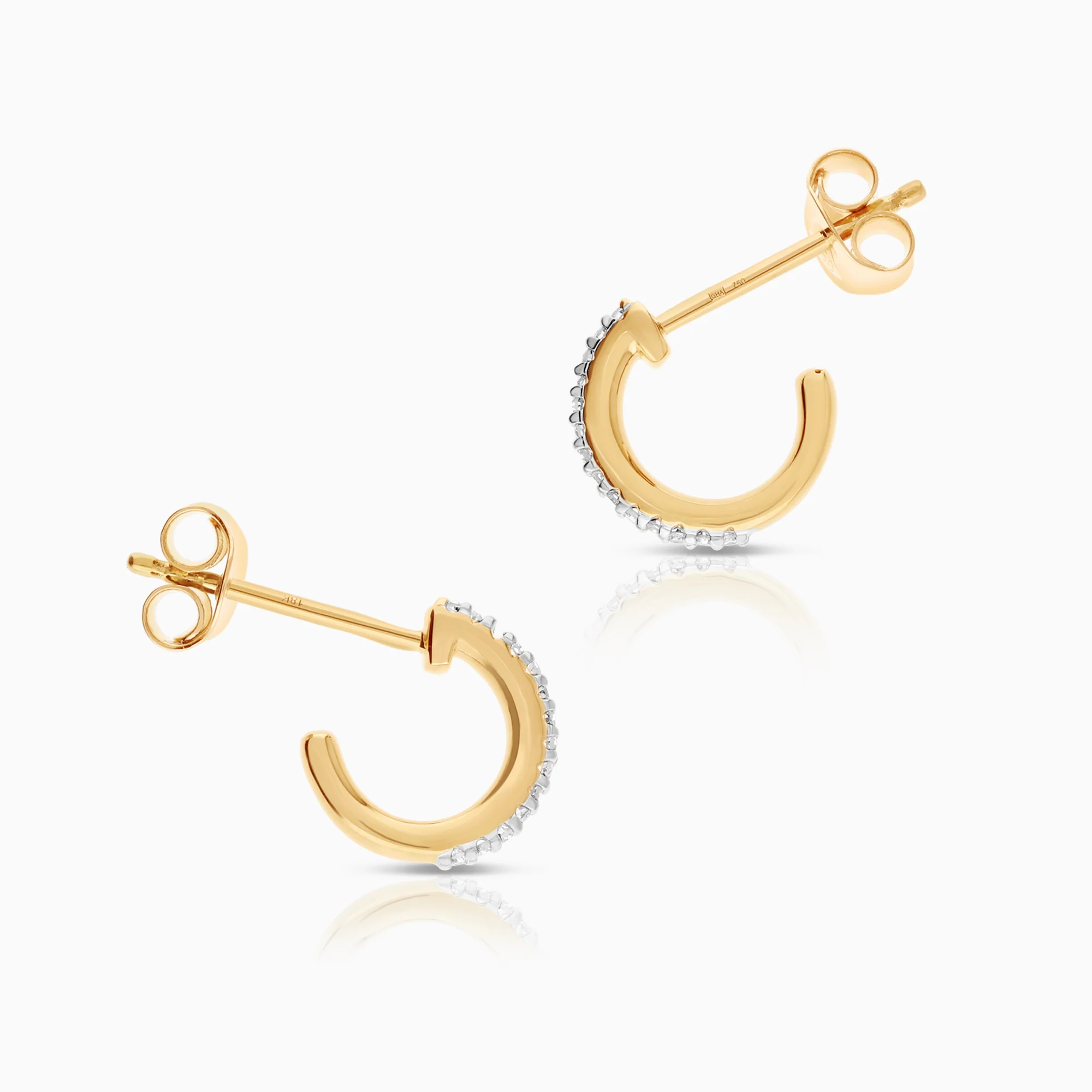 Diamond earrings 0.08ct 18K gold - Image 2