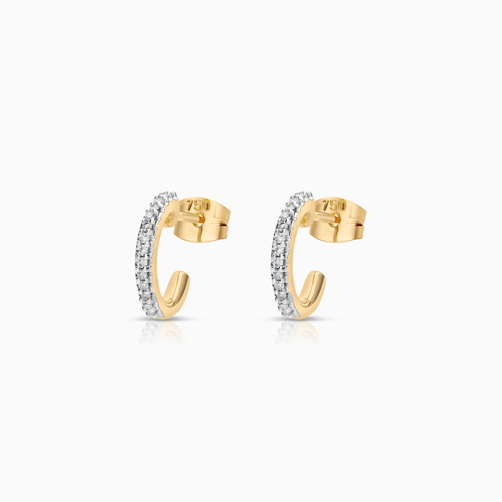 Diamond earrings 0.08ct 18K gold