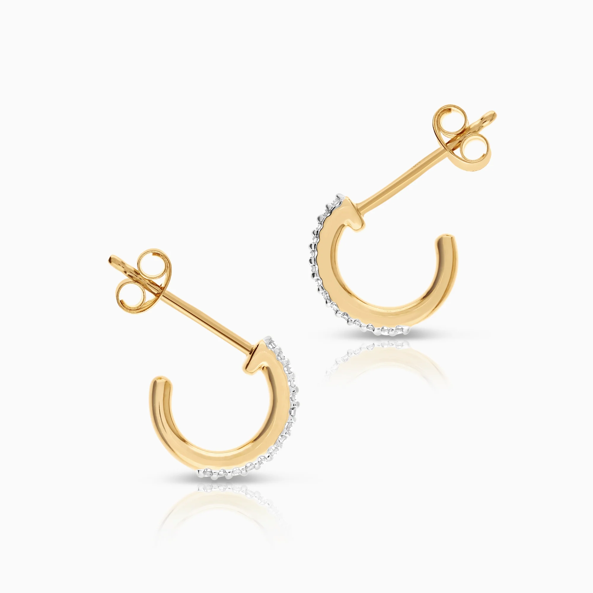 Diamond earrings 0.08ct 18K gold - Image 2