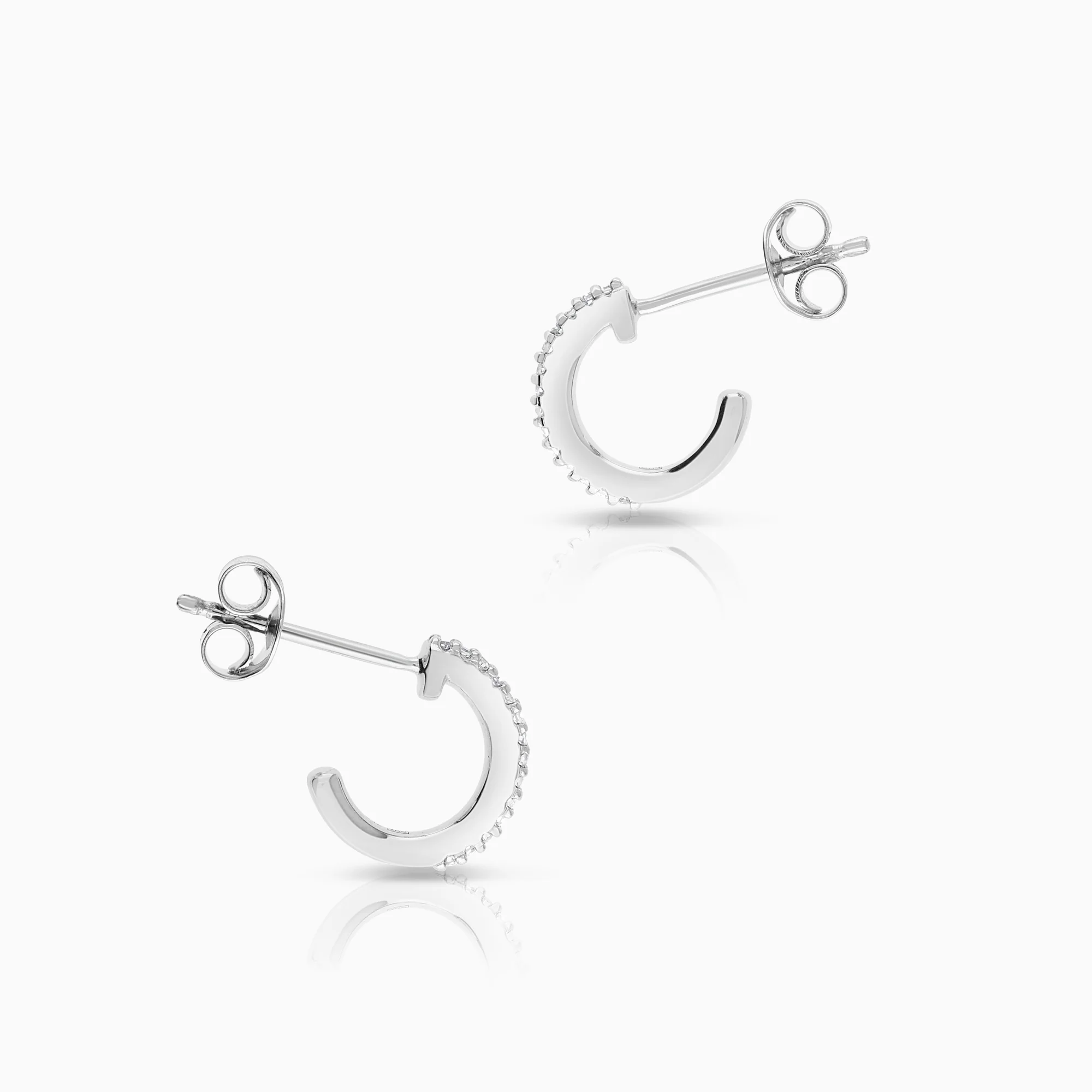 Diamond earrings 0.08ct 18K white gold - Image 2